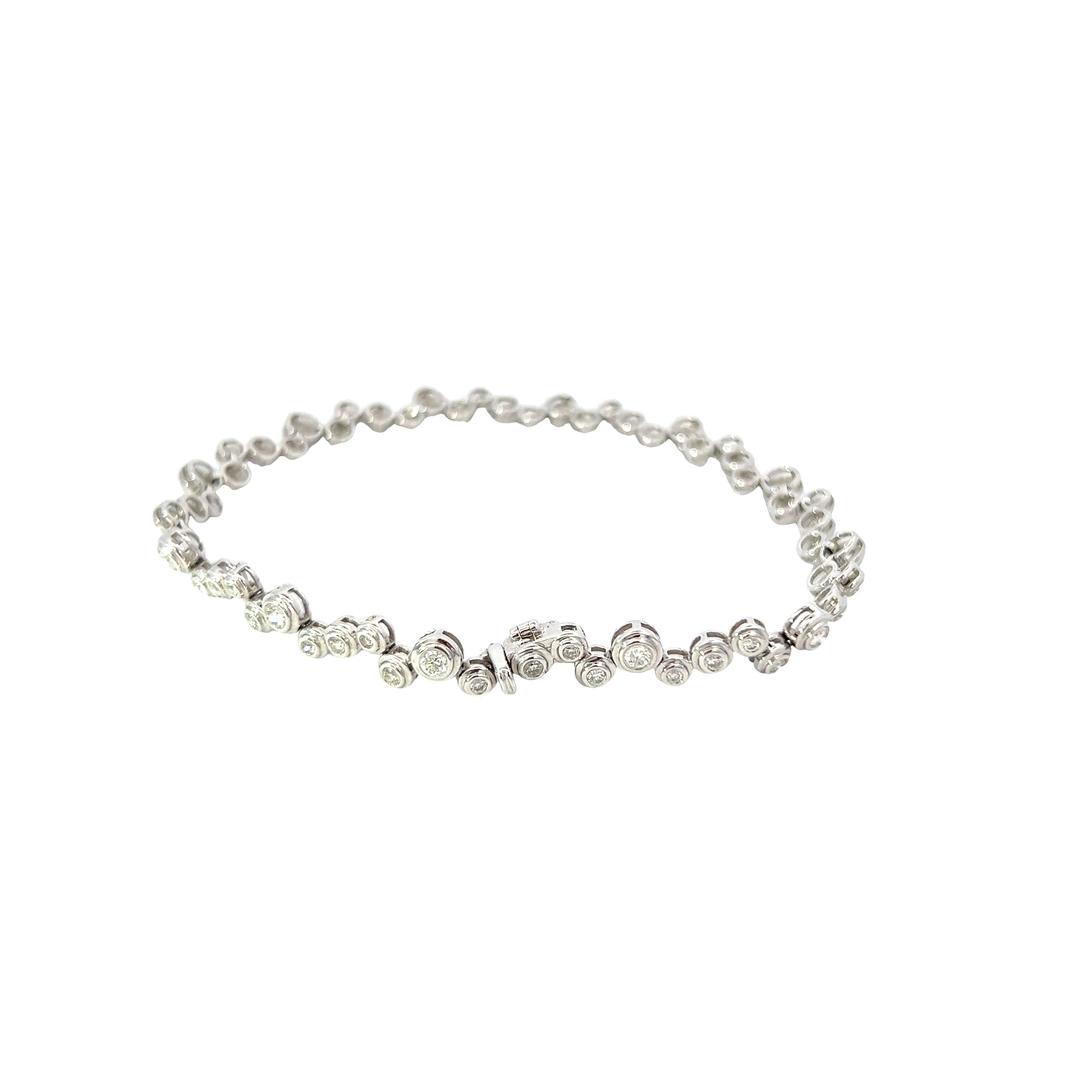 18 Carat White Gold and Diamond Bubbles Bracelet - 1.40 carats