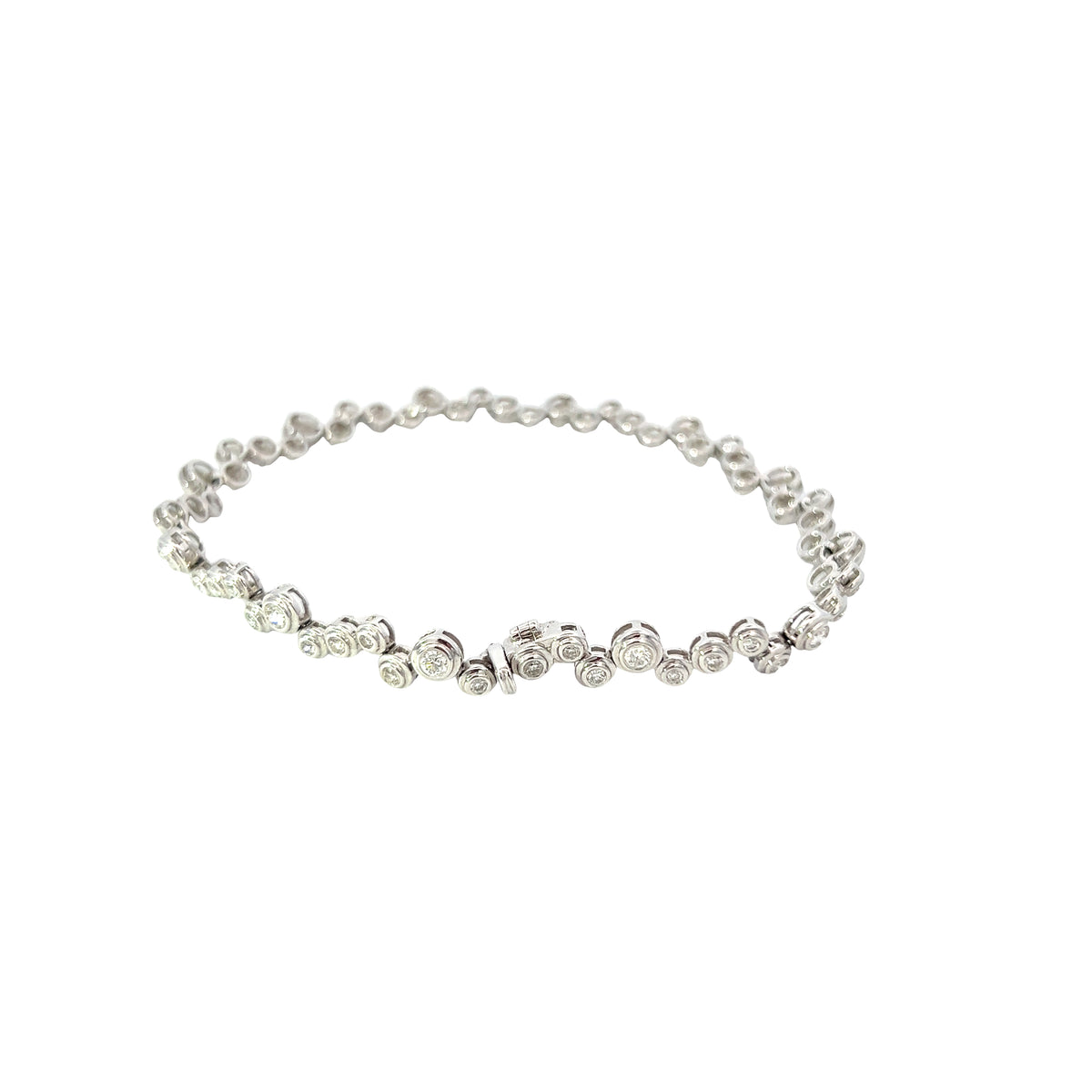 18 Carat White Gold and Diamond Bubbles Bracelet - 1.40 carats