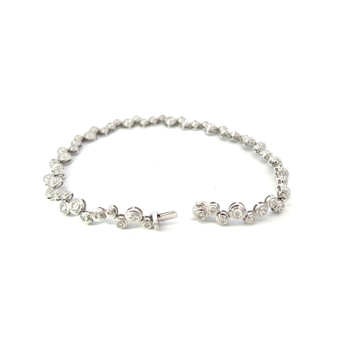 18 Carat White Gold and Diamond Bubbles Bracelet - 1.40 carats