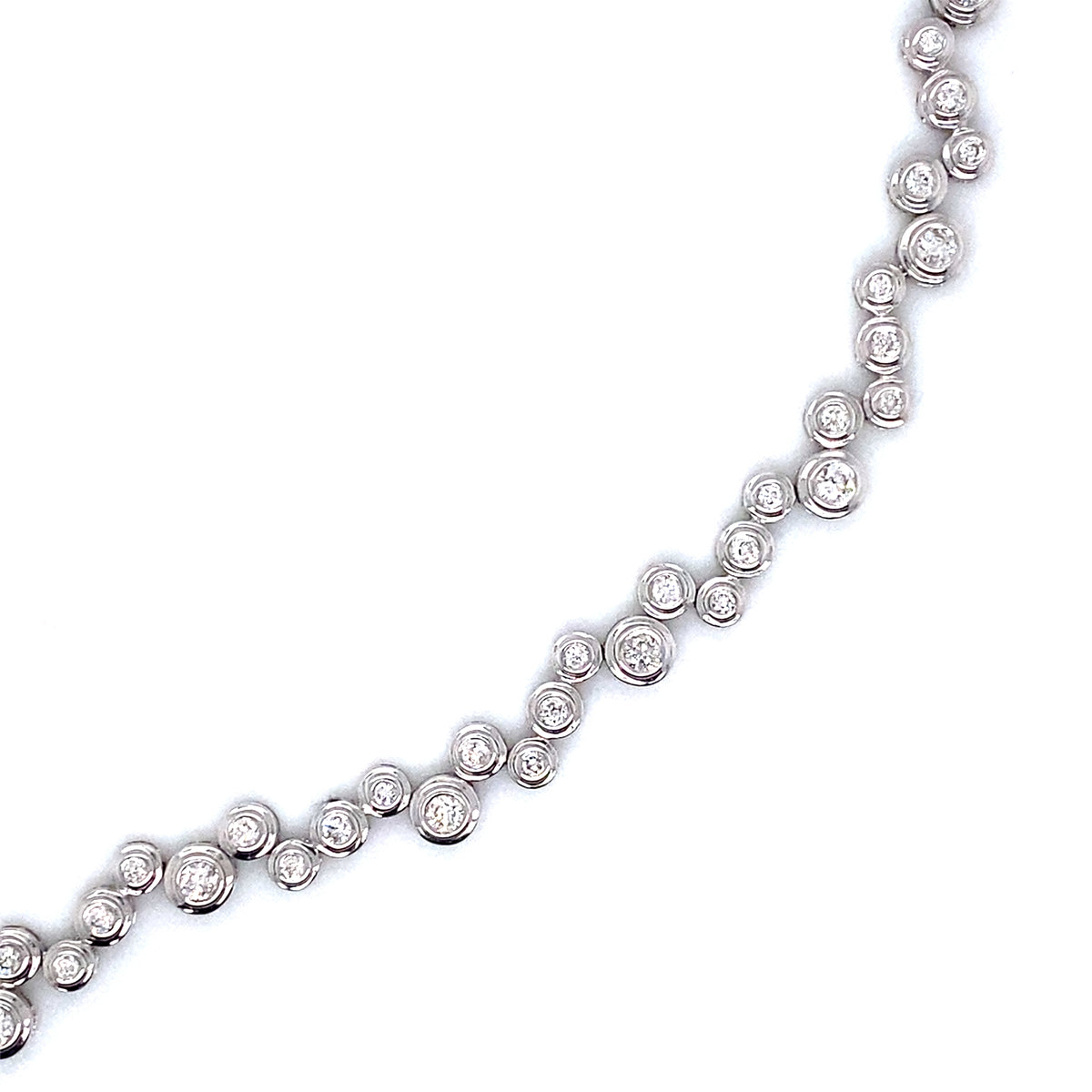 18 Carat White Gold and Diamond Bubbles Bracelet - 1.40 carats