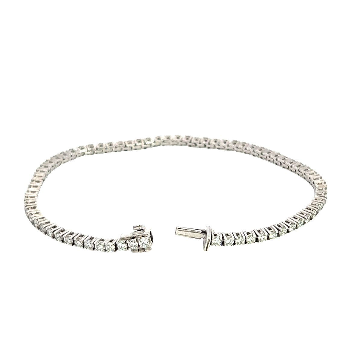 Platinum and Diamond Classic Line Bracelet - 3.00 Cts  G  VS