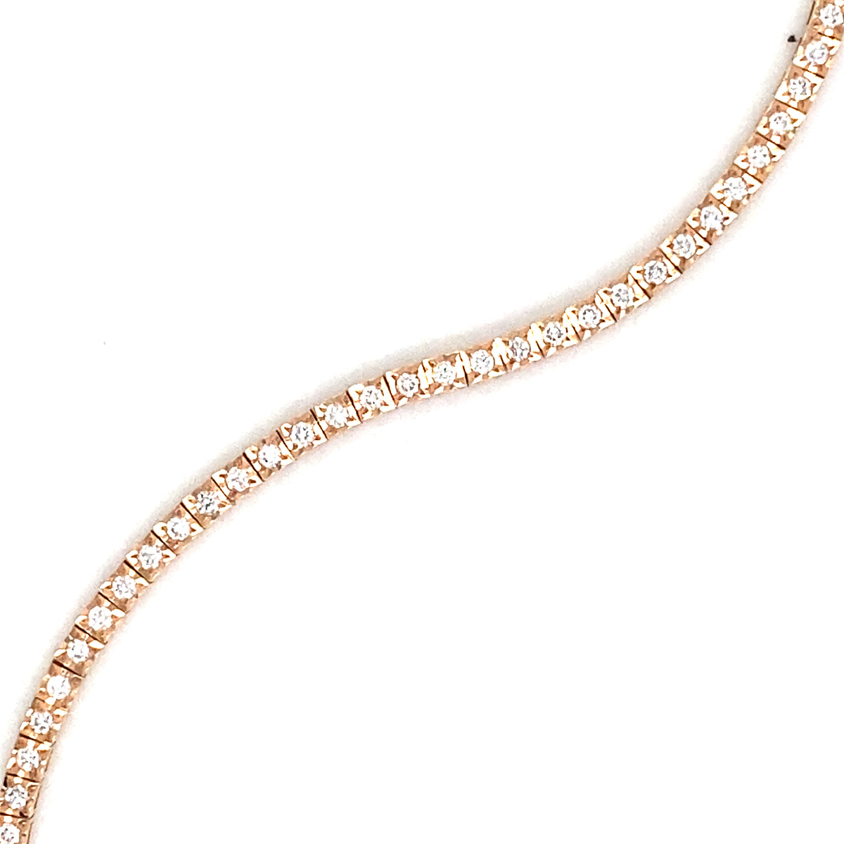 18 Carat Rose Gold and Diamond Line Bracelet 0.75 Carats