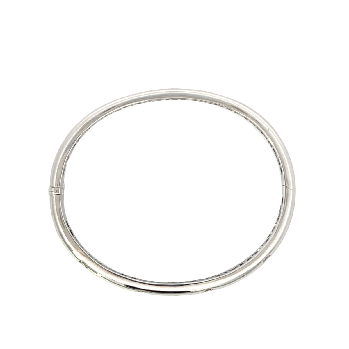 18 Carat White Gold and Diamond Flush Set Bangle