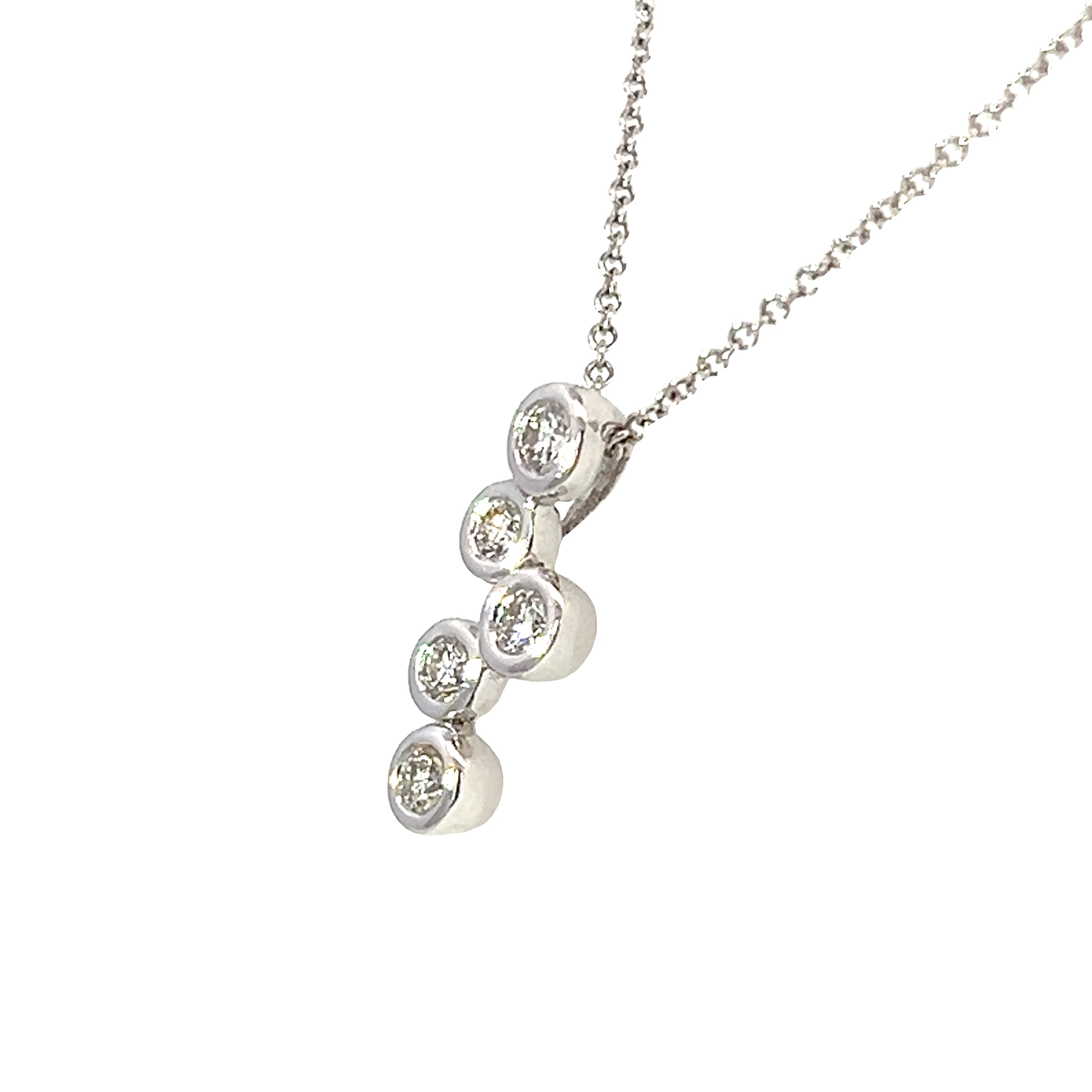 18ct White Gold Bubbles Pendant 0.25ct