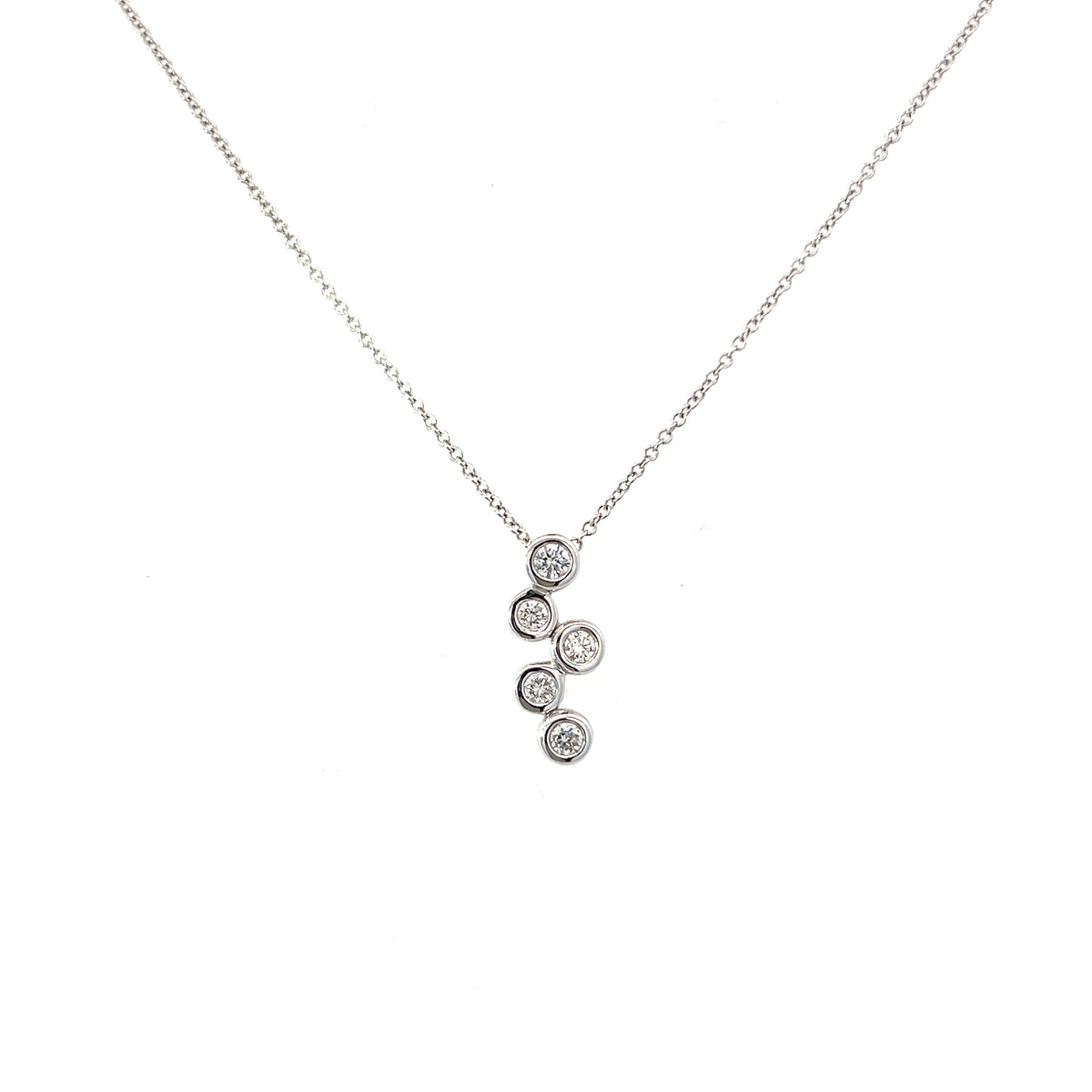 18ct White Gold Bubbles Pendant 0.25ct