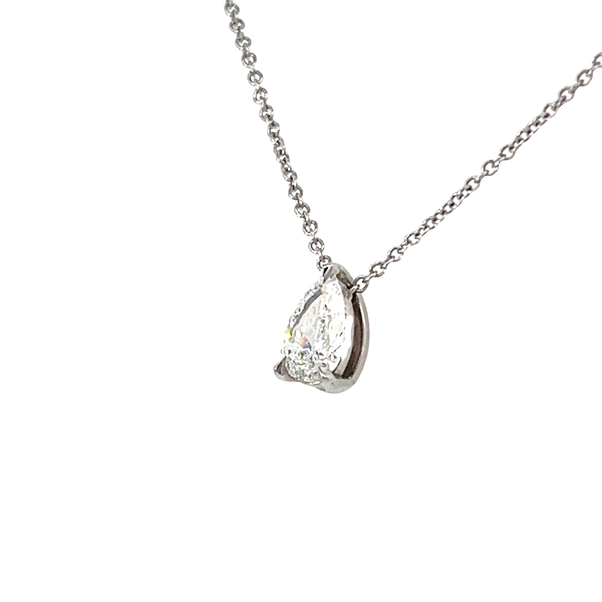 Diamond Pear Shape Drop Pendant 0.53 Carats D VS2