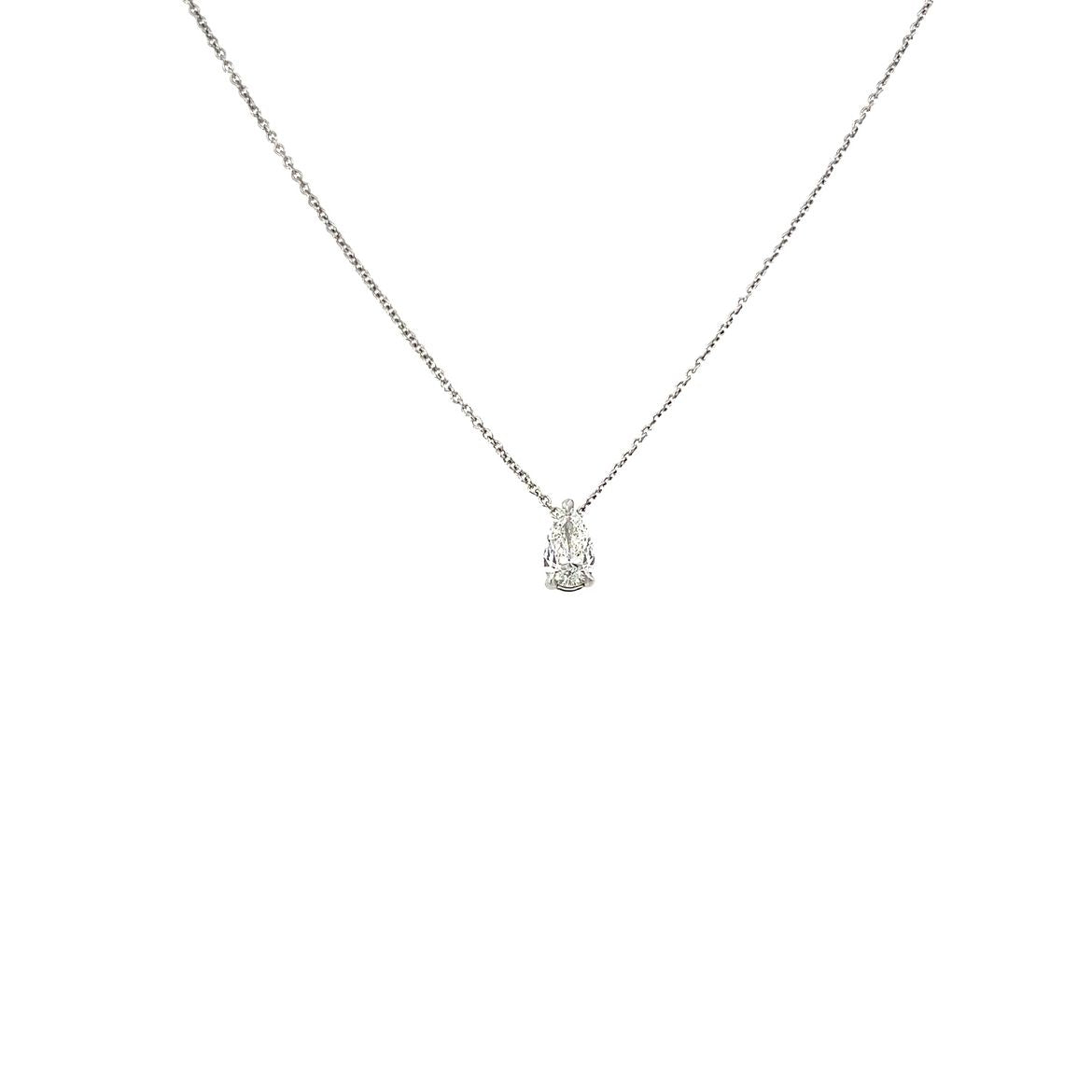 Diamond Pear Shape Drop Pendant 0.53 Carats D VS2