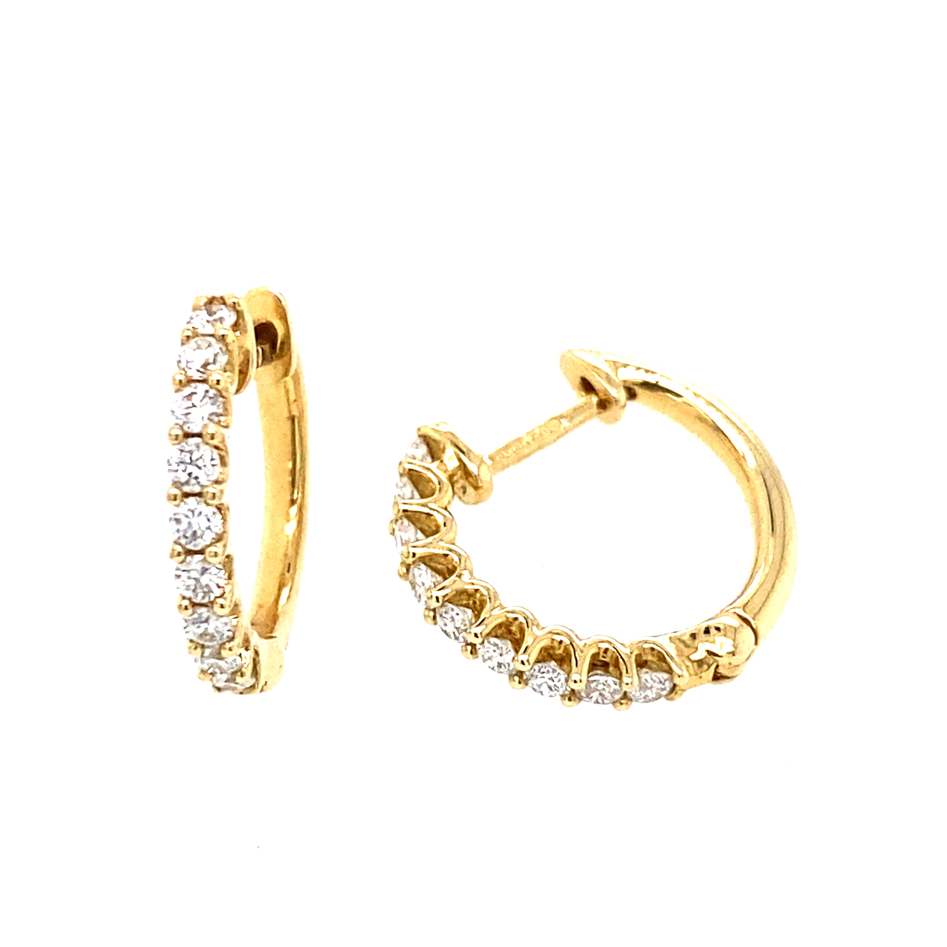 Hinge Diamond Hoops with Scooped sides - 0.33 Carats G VS