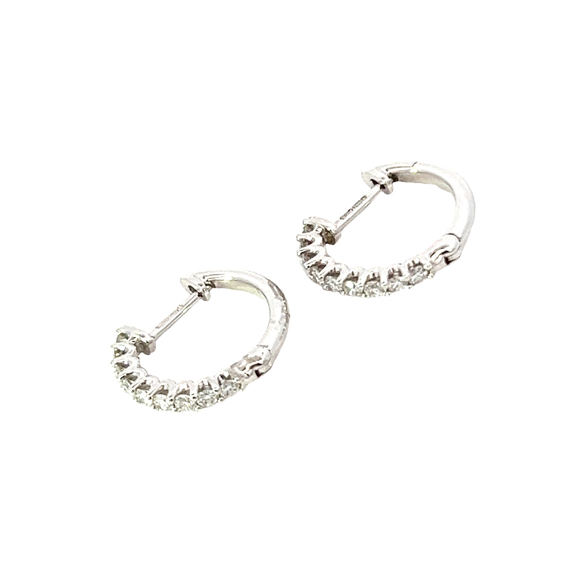 Hinge Diamond Hoops with Scooped sides - 0.33 Carats G VS