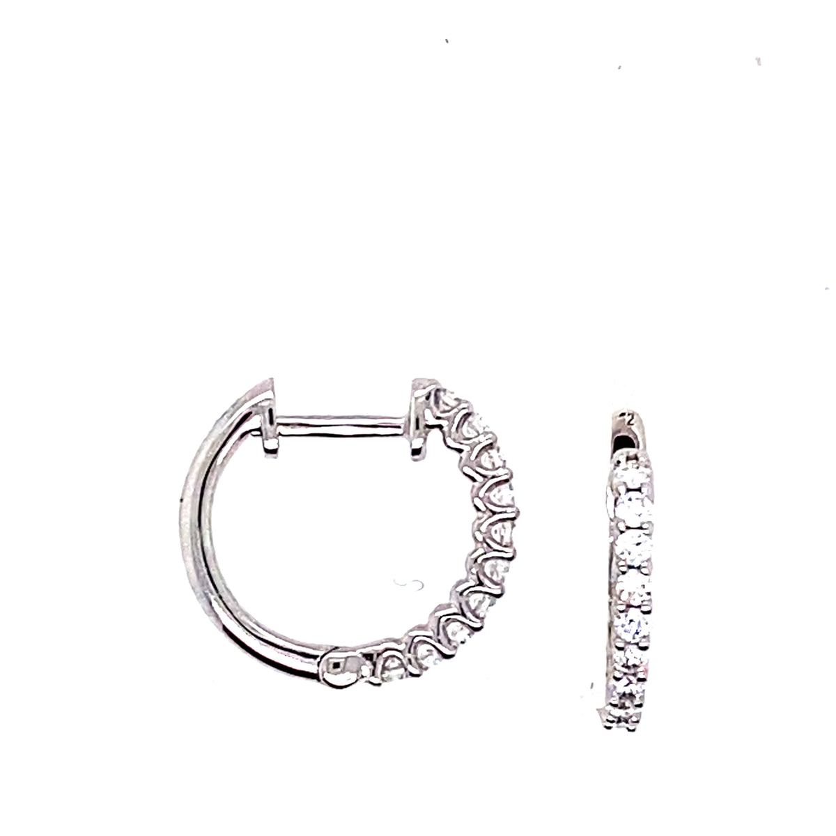 18 Ct White Gold Modern Diamond Hinge Hoops 0.25 Carats