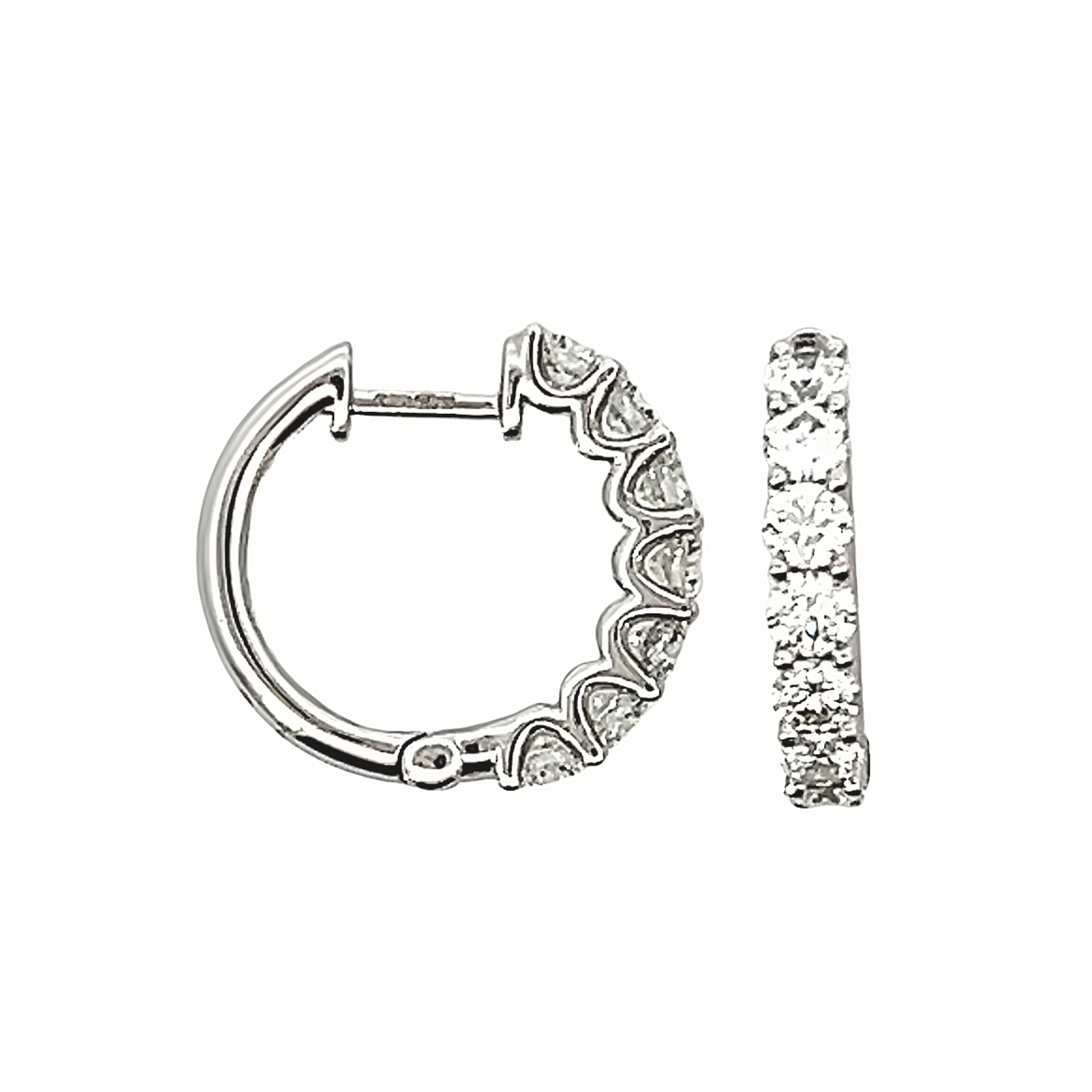 Hinge Diamond Hoops with Scooped sides - 1.50 Carats G VS