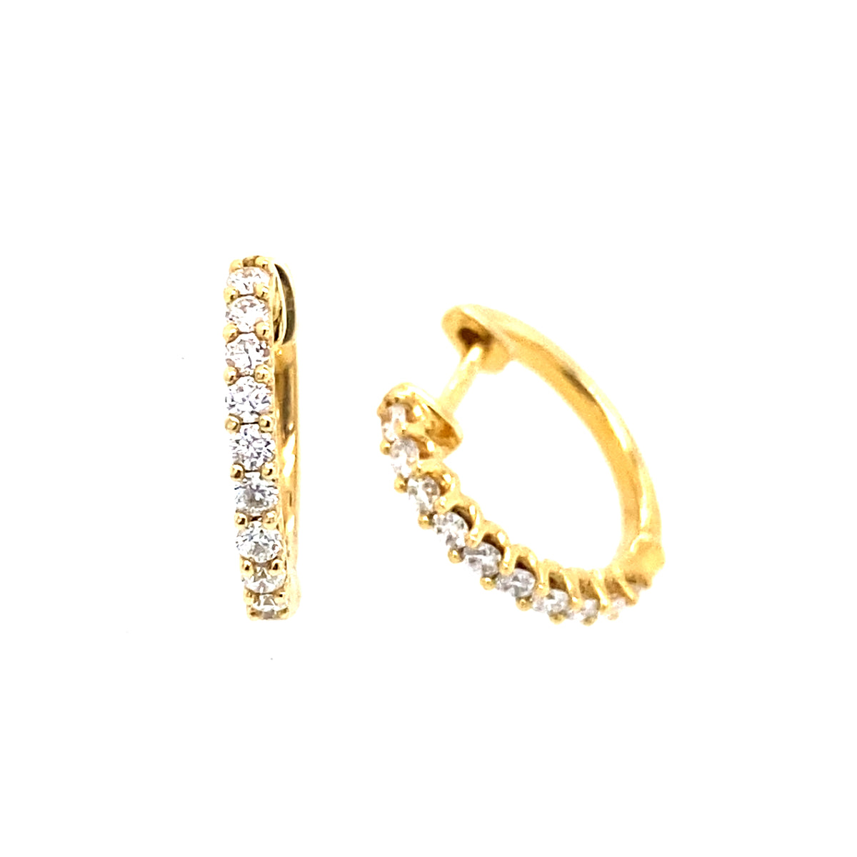 Hinge Diamond Hoops with Scooped sides - 0.25 Carats G VS