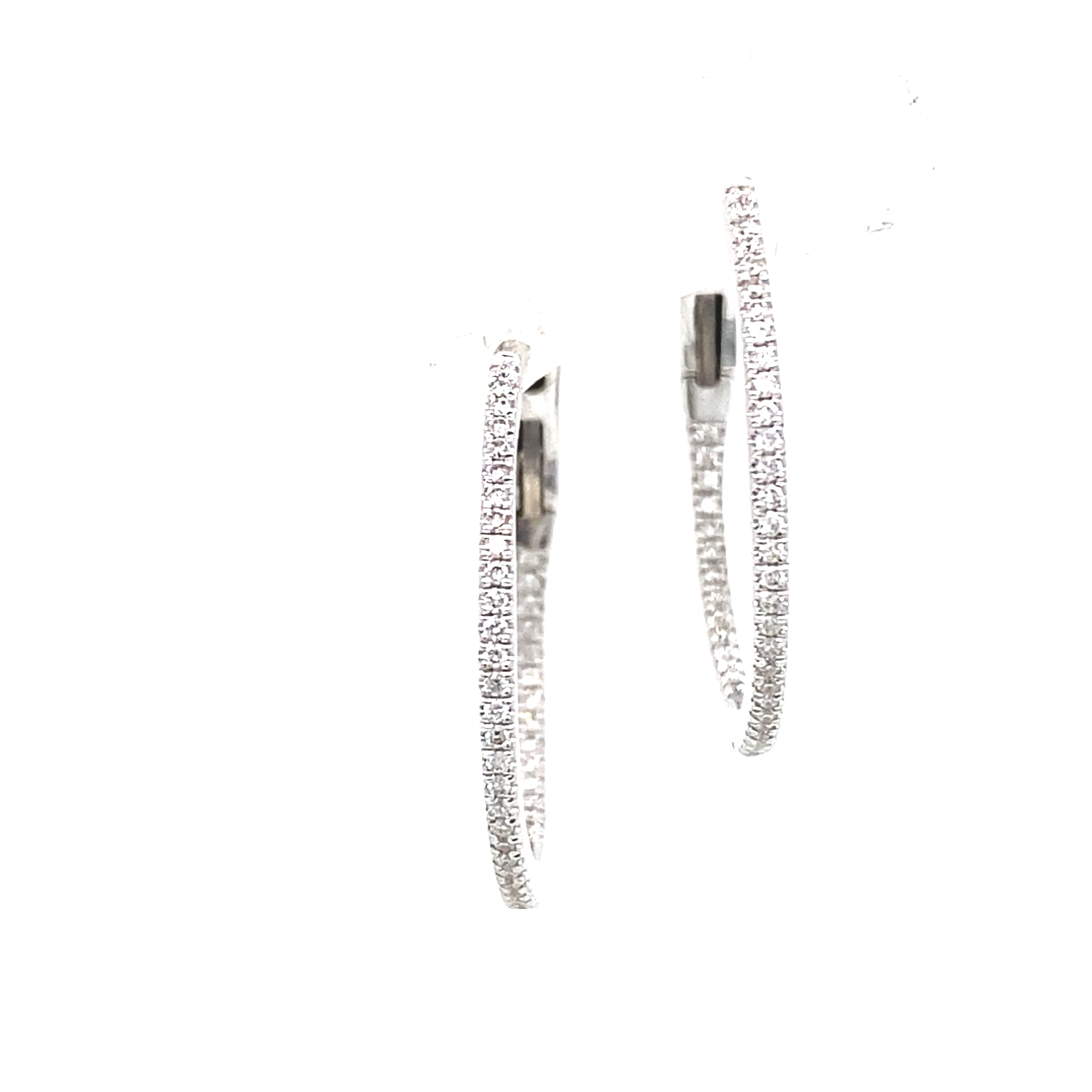 18 Carat White Gold Diamond Inside-Out Hoops