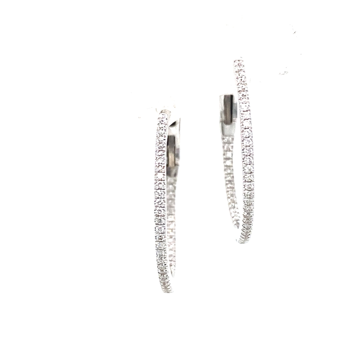 18 Carat White Gold Diamond Inside-Out Hoops