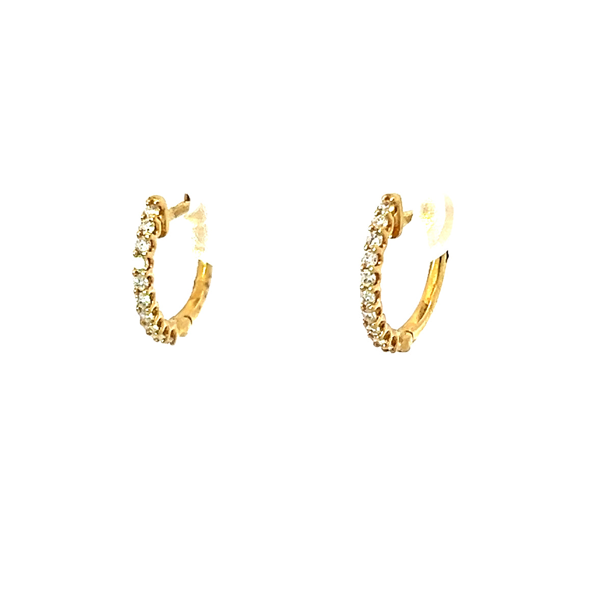 Hinged Diamond Hoops in 18 Carat Yellow Gold - 0.15 Carats