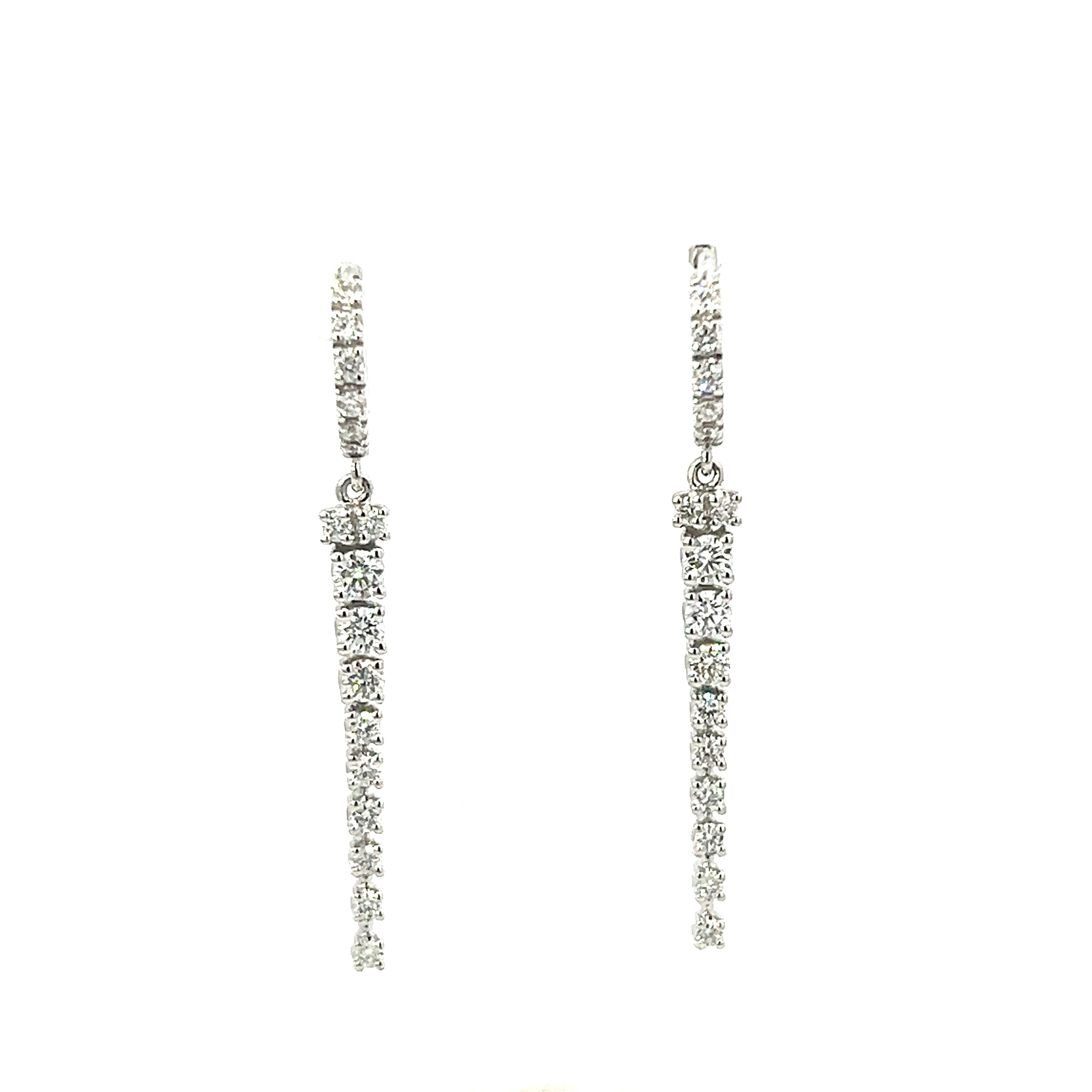 18 Carat White Gold and Diamond Drop Earrings
