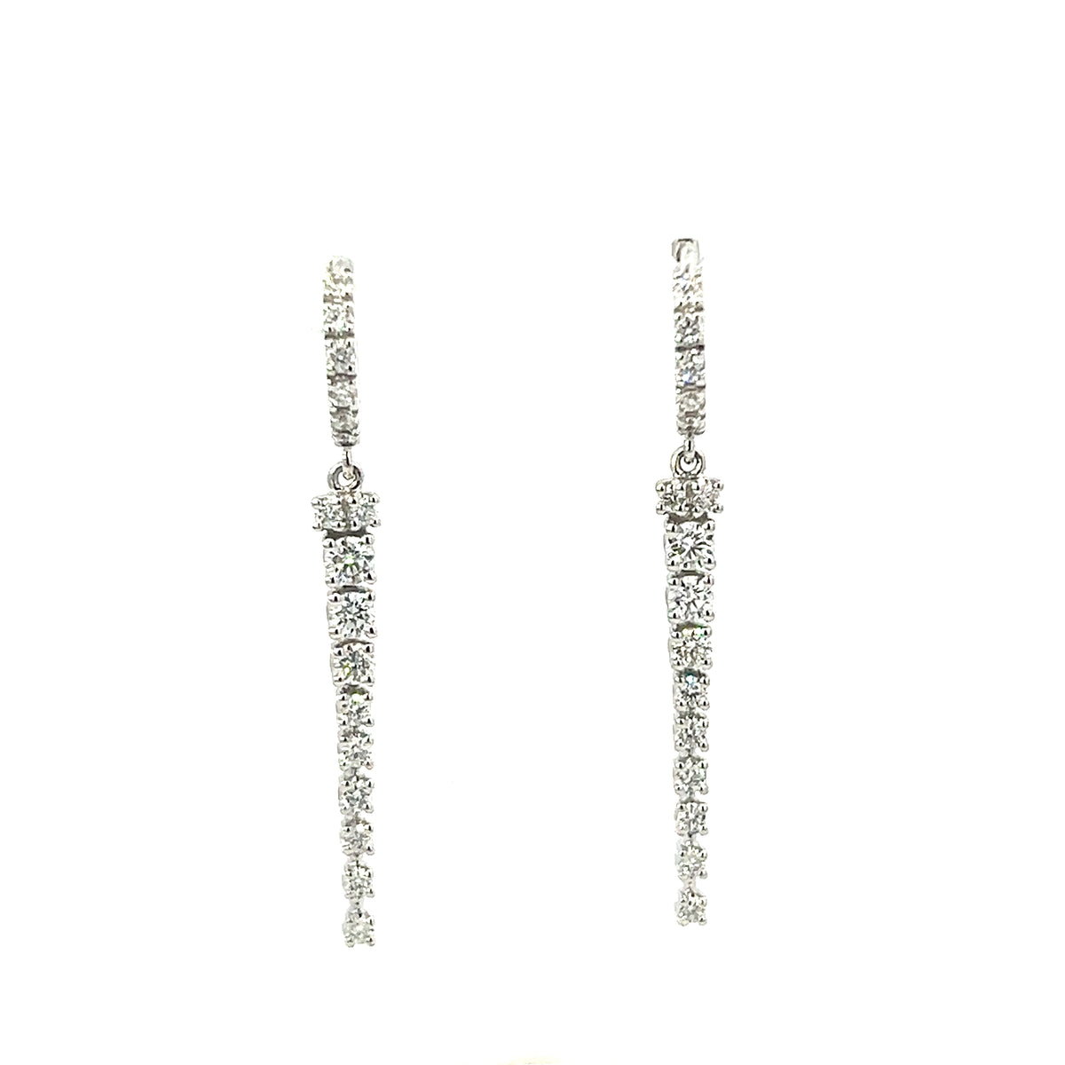 18 Carat White Gold and Diamond Drop Earrings