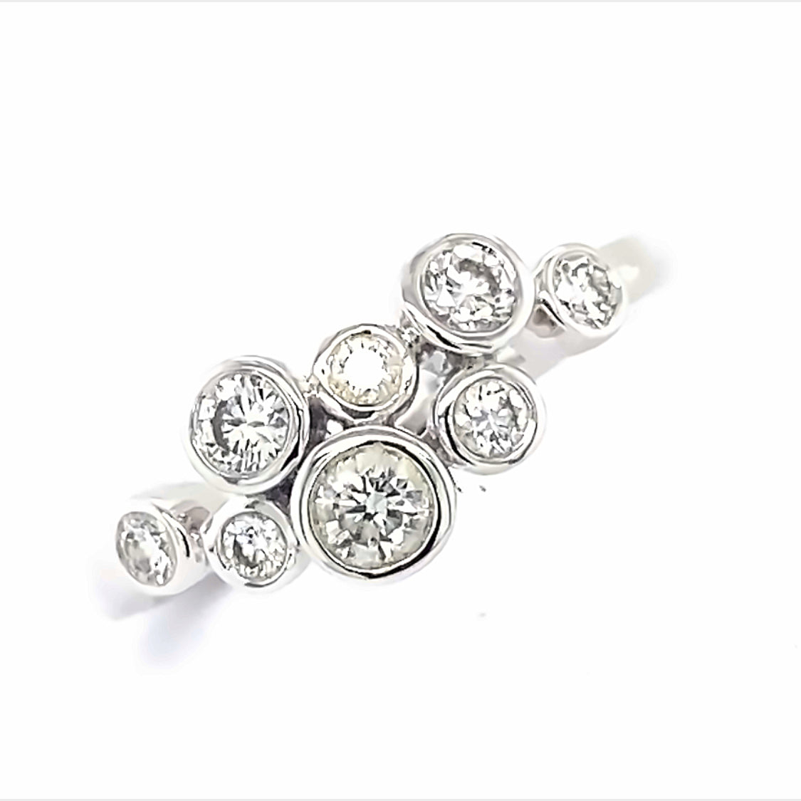 A Platinum and Diamond 'Bubbles' Ring  - 0.50 Carats
