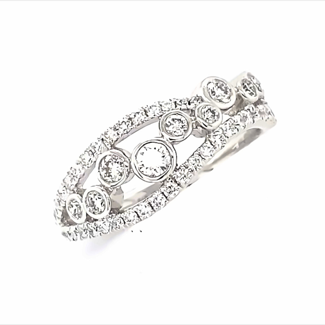 A Platinum and Diamond 'Bubbles' Ring  - 0.65 Carats
