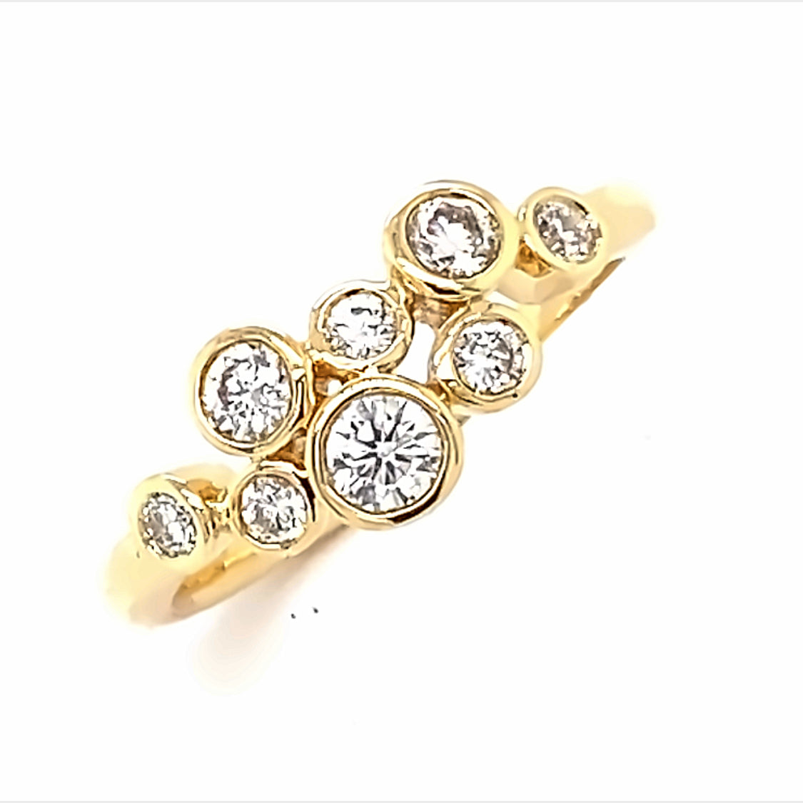 A 18 carat Yellow Gold and Diamond 'Bubbles' Ring  - 0.50 Carats