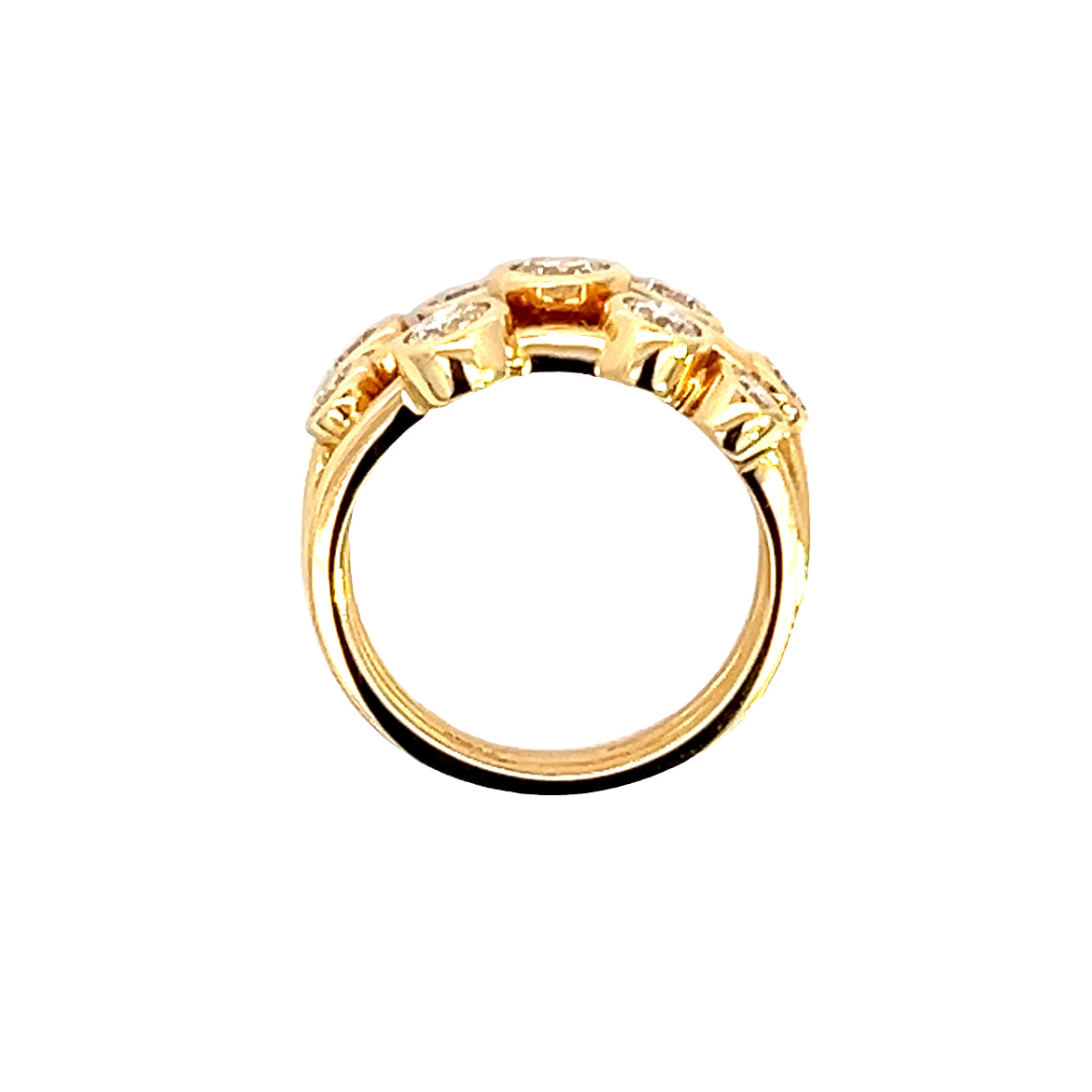 18 Carat Yellow Gold and Diamond 1.51 Carat Bubbles Ring