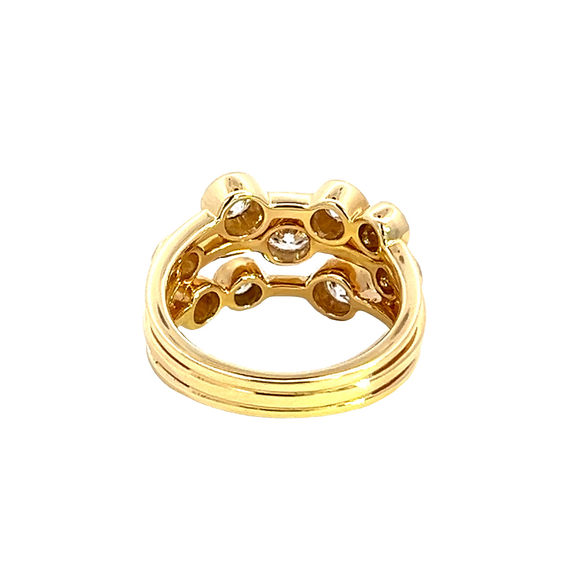 18 Carat Yellow Gold and Diamond 1.51 Carat Bubbles Ring