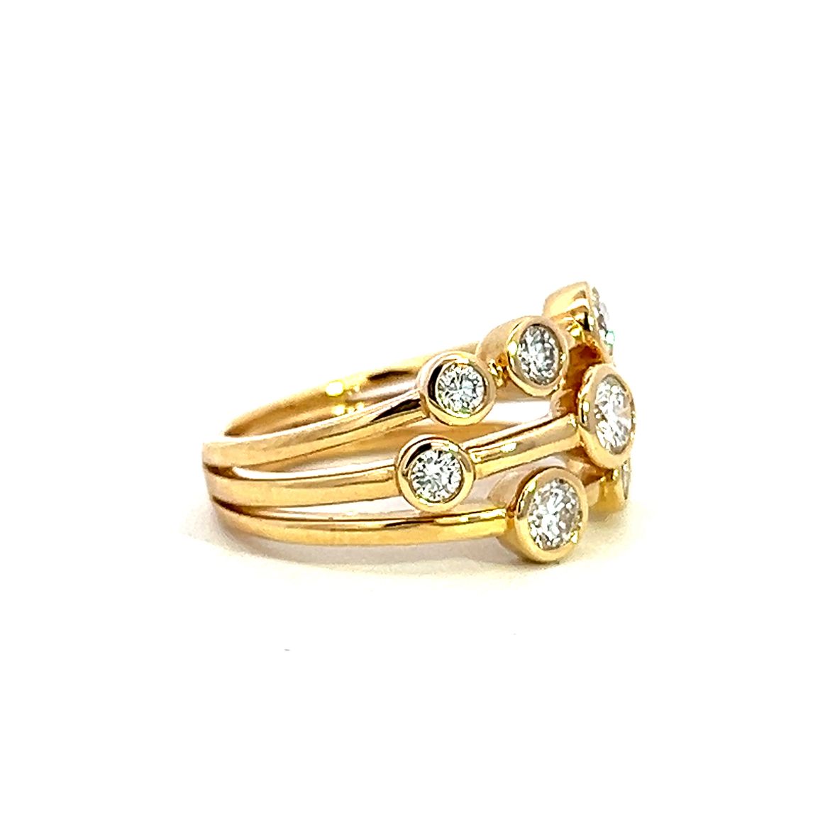 18 Carat Yellow Gold and Diamond 1.01 Carat Bubbles Ring