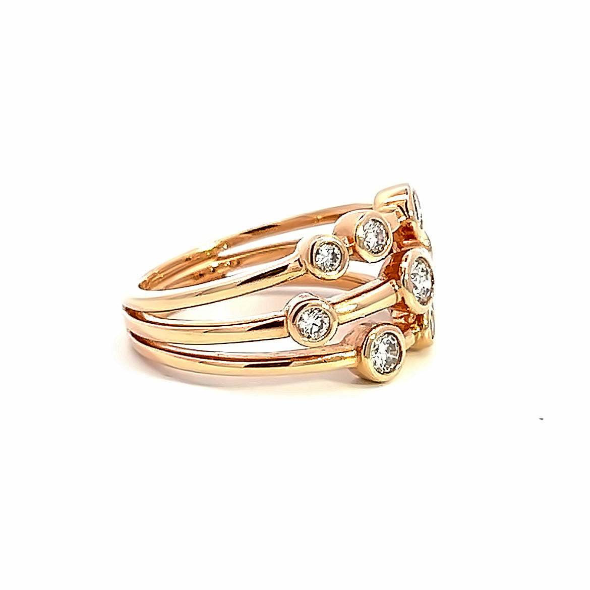 18 Carat Rose Gold and Diamond 0.51 Carat Bubbles Ring