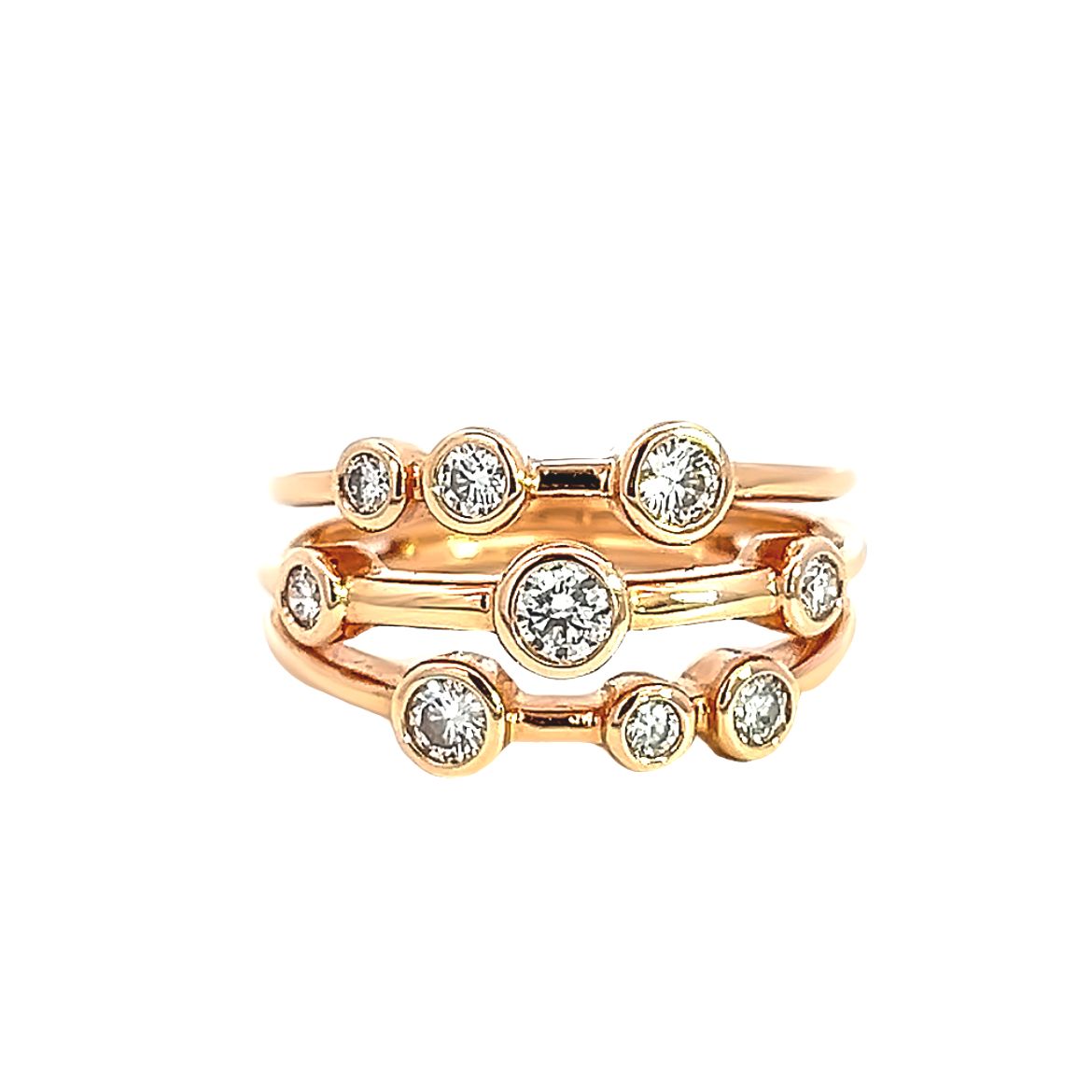 18 Carat Rose Gold and Diamond 0.51 Carat Bubbles Ring