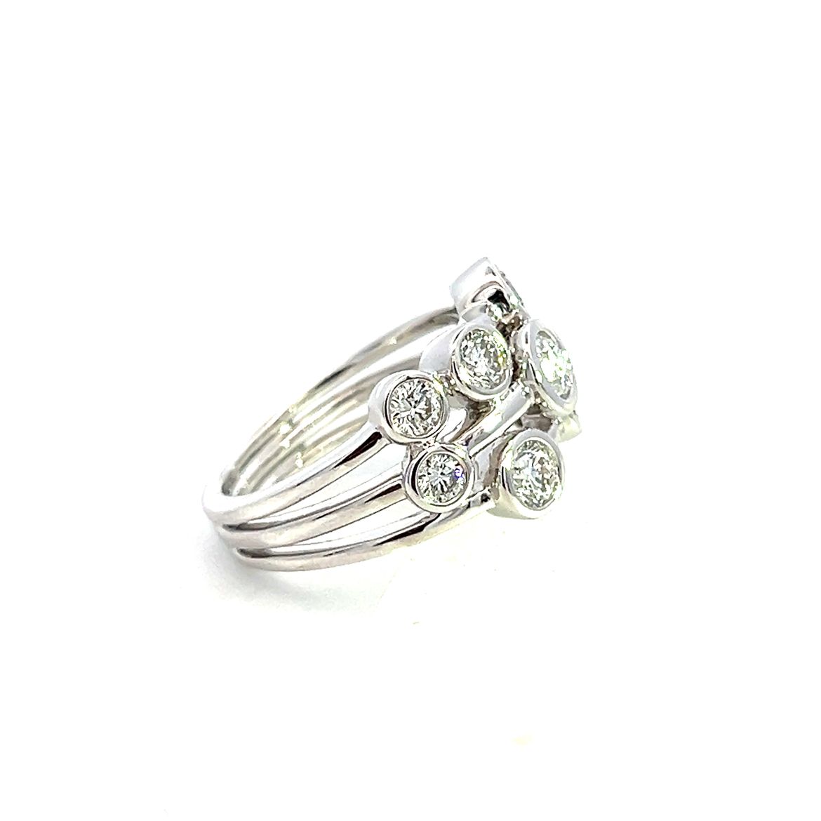 Platinum and Diamond 1.50 Carat Bubbles Ring