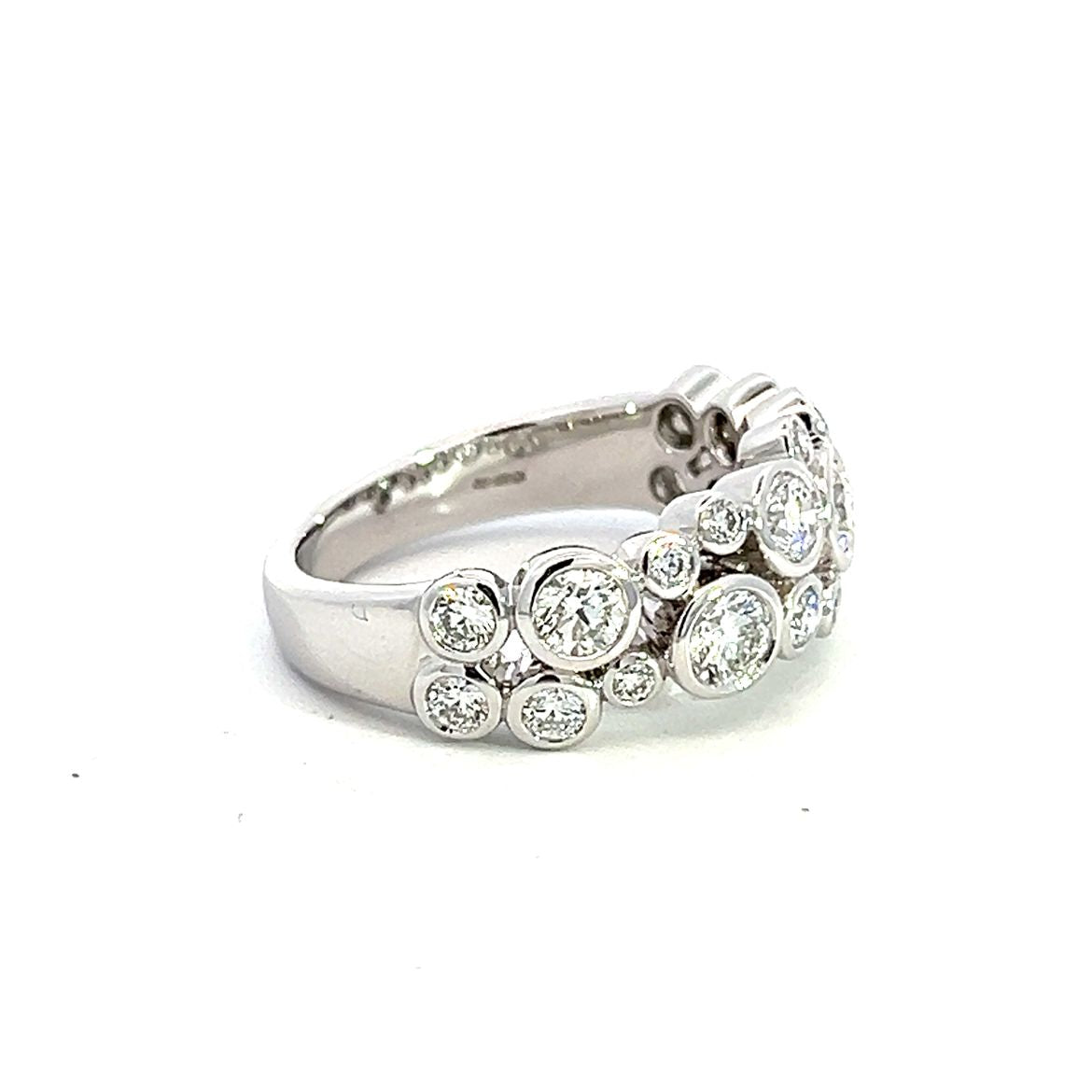 Platinum and Diamond 1.45 Carat Bubbles Scatter Ring