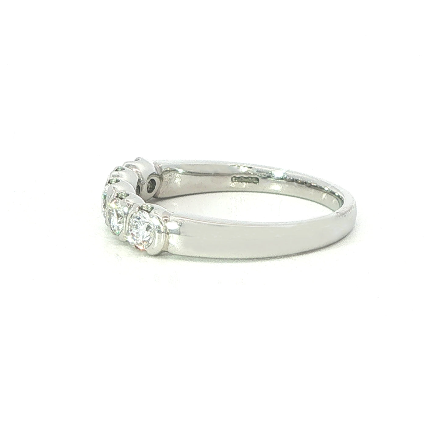 A Platinum and Diamond 5 Stone Ring - 0.51 Carats