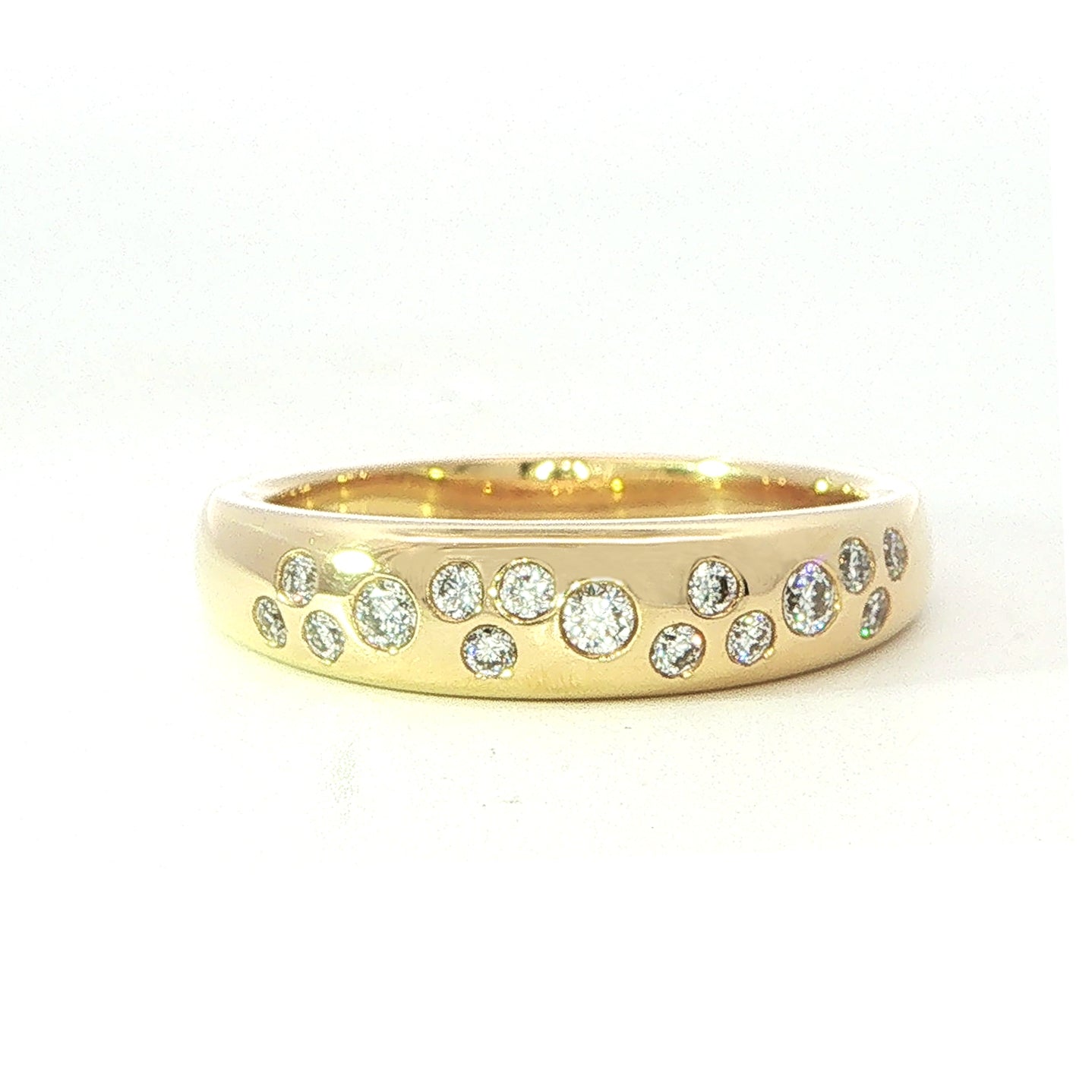 18 Carat Yellow Gold and Diamond Scatter Set Diamond Ring 0.24
