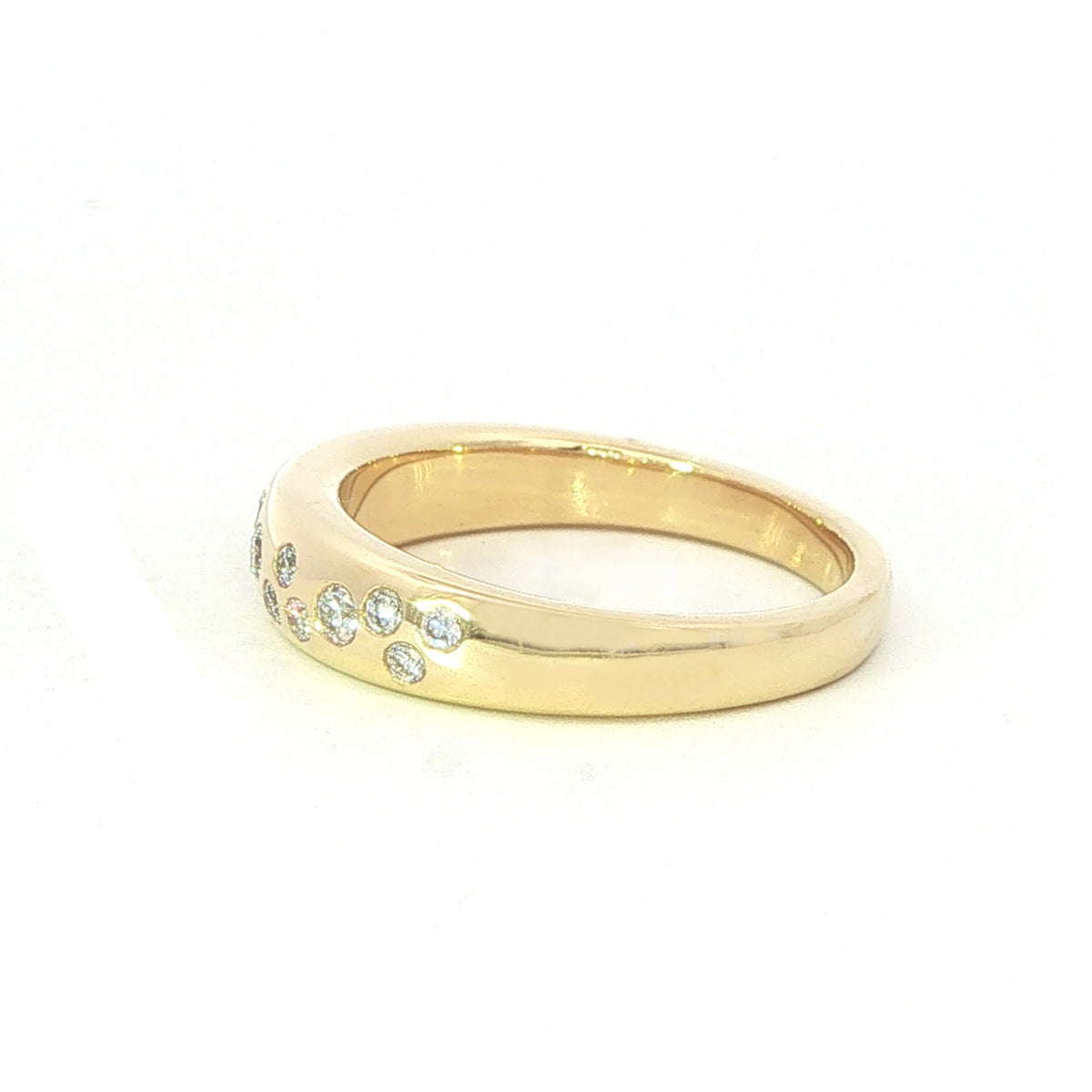 18 Carat Yellow Gold and Diamond Scatter Set Diamond Ring 0.24