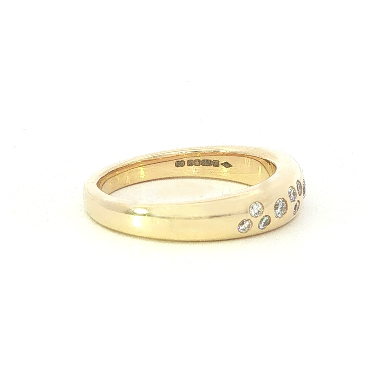 18 Carat Yellow Gold and Diamond Scatter Set Diamond Ring 0.24