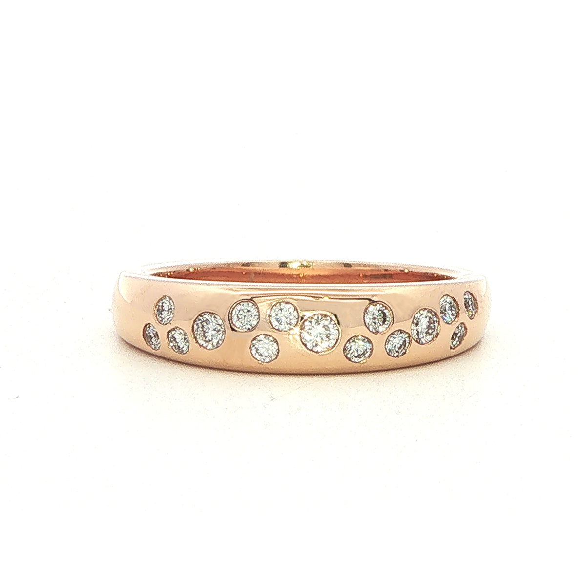 18 Carat Rose Gold and Diamond Scatter Set Diamond Ring 0.24 Ca