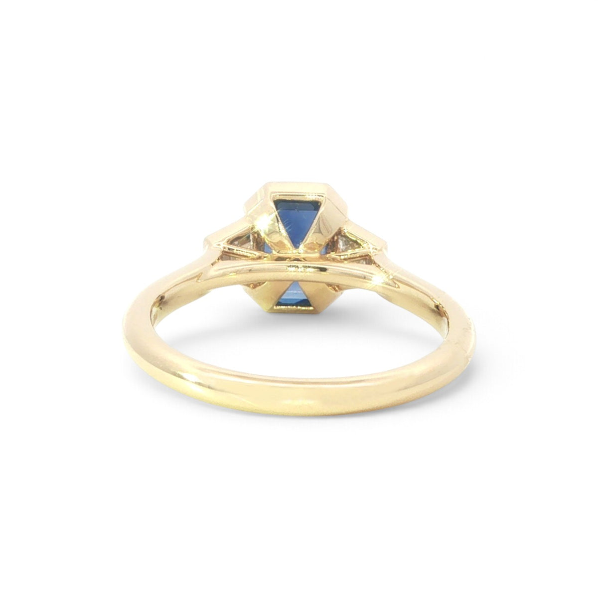 18 Carat Yellow Gold Sapphire and Diamond Trilogy Ring