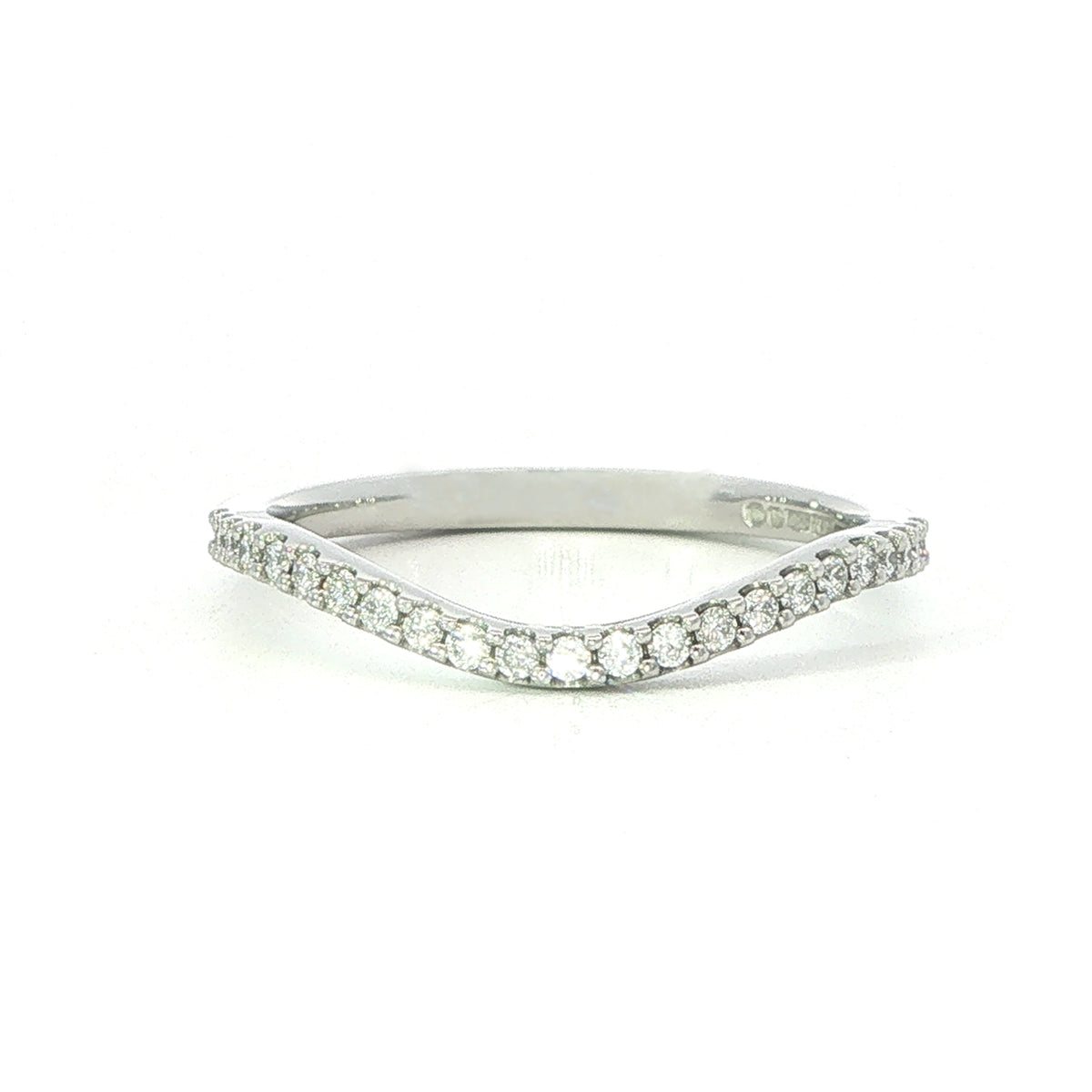 Platinum Claw Set Diamond Fitted Half Eternity Ring - 0.16 Carats