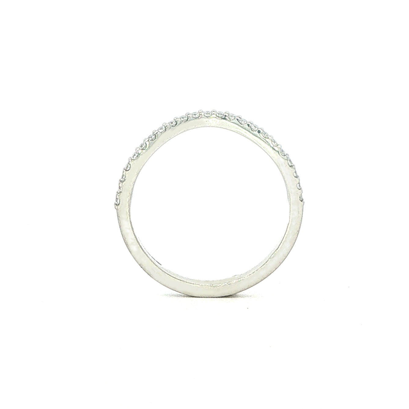 Platinum Claw Set Diamond Fitted Half Eternity Ring - 0.16 Carats