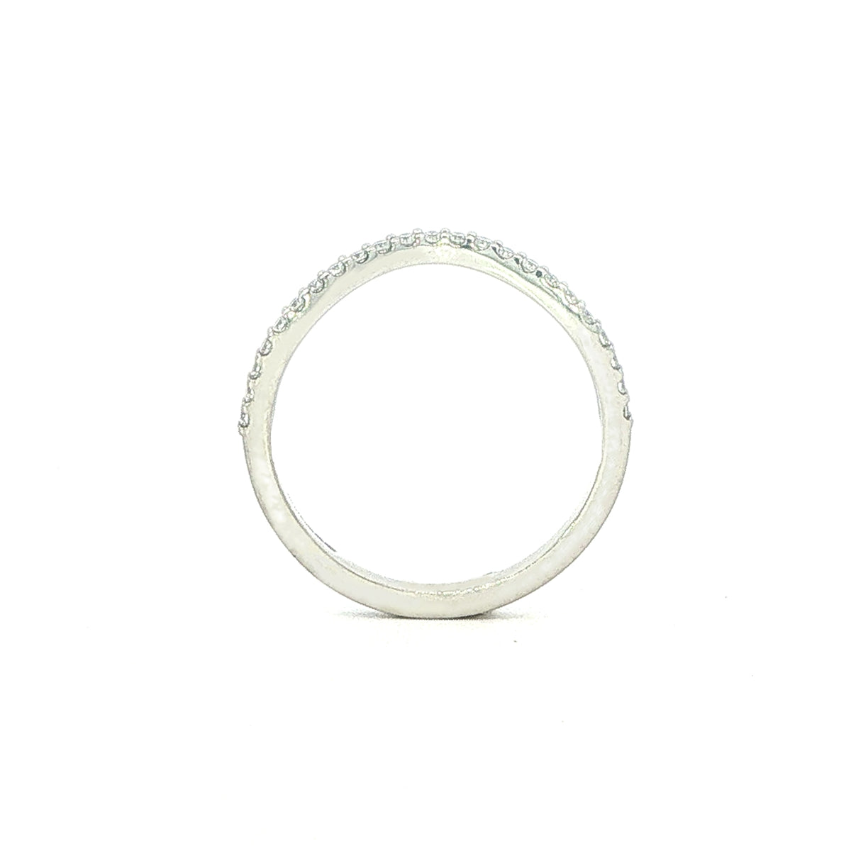 Platinum Claw Set Diamond Fitted Half Eternity Ring - 0.16 Carats
