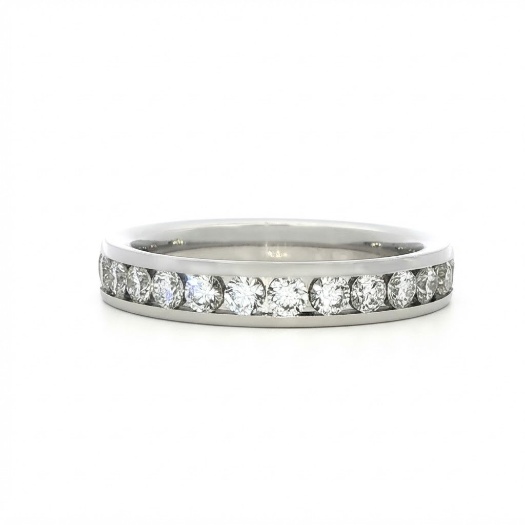 Platinum Full Eternity Style Ring with 1.08 Carats of Diamonds
