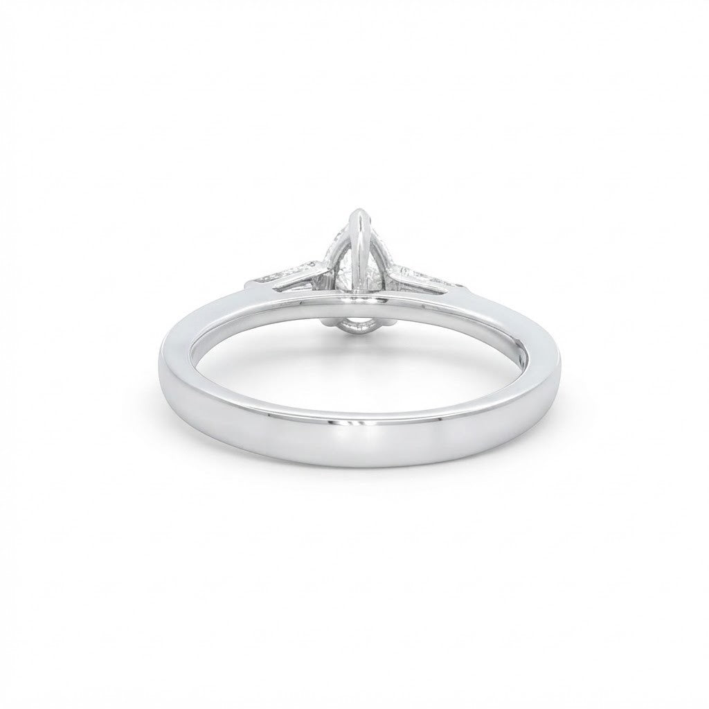 A  Platinum Three Stone Diamond Engagement Ring 0.75 TCW F VS2
