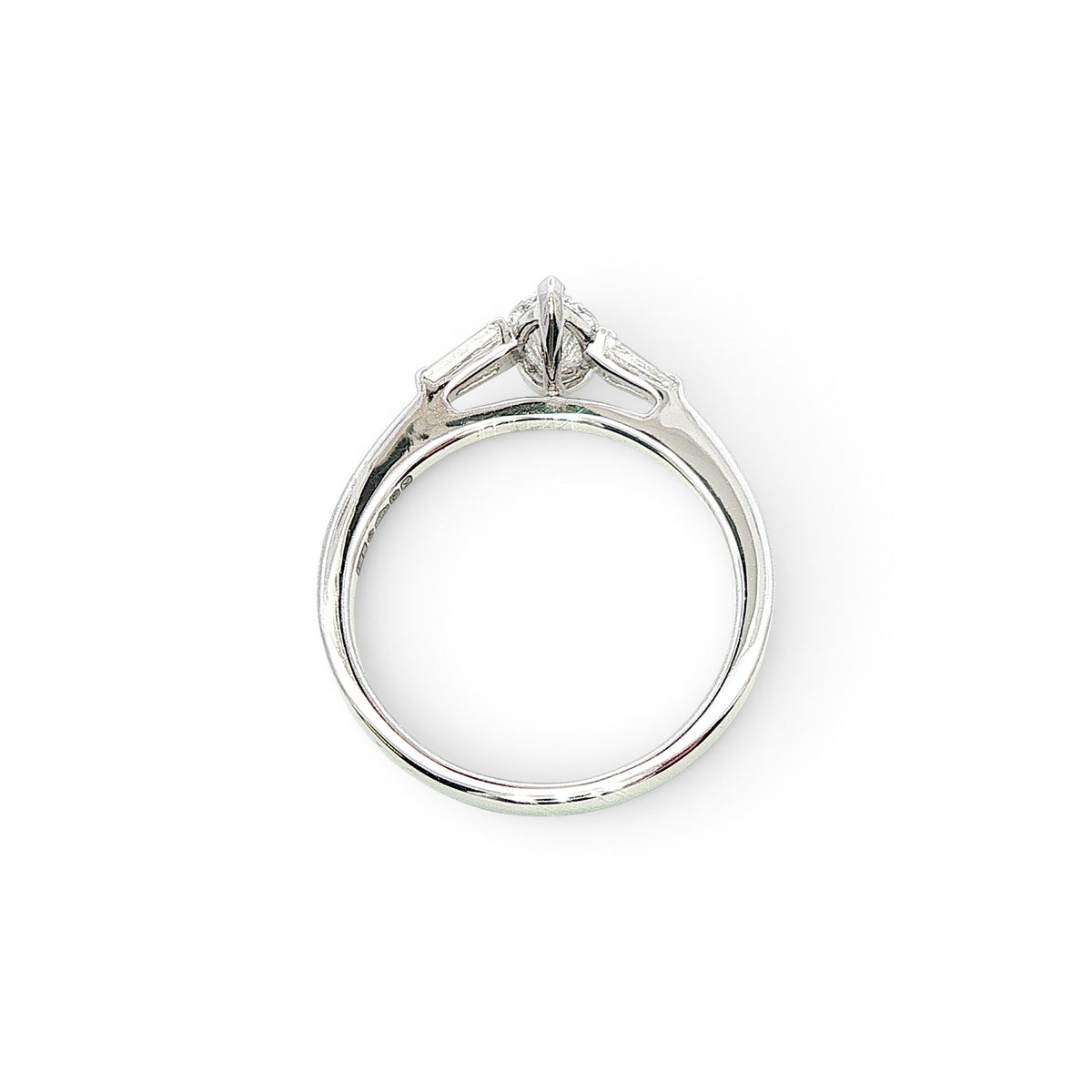 A  Platinum Three Stone Diamond Engagement Ring 0.75 TCW F VS2