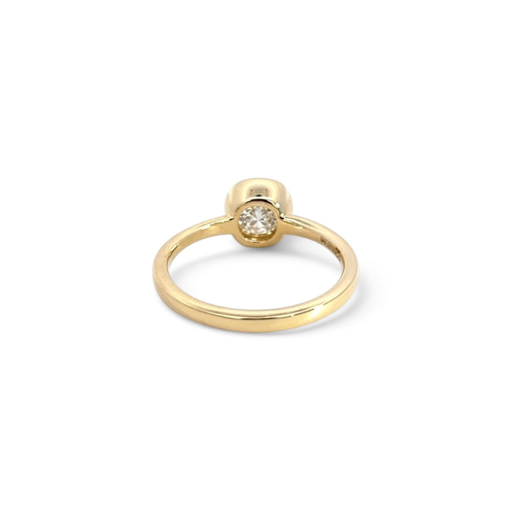 18 Carat Yellow Gold Old Cut Diamond Ring - 0.94 H/I Si