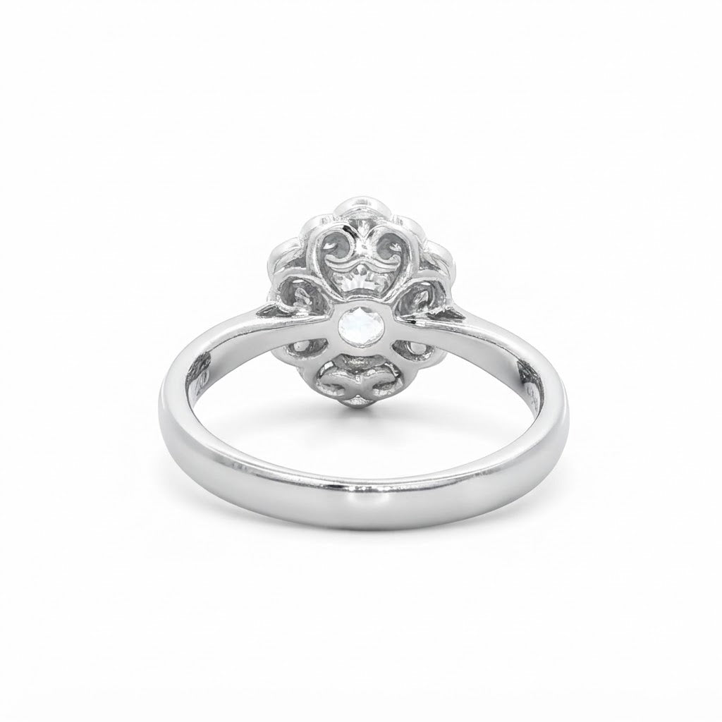 Platinum Vintage Style Diamond Engagement Ring 0.60 F VVS2