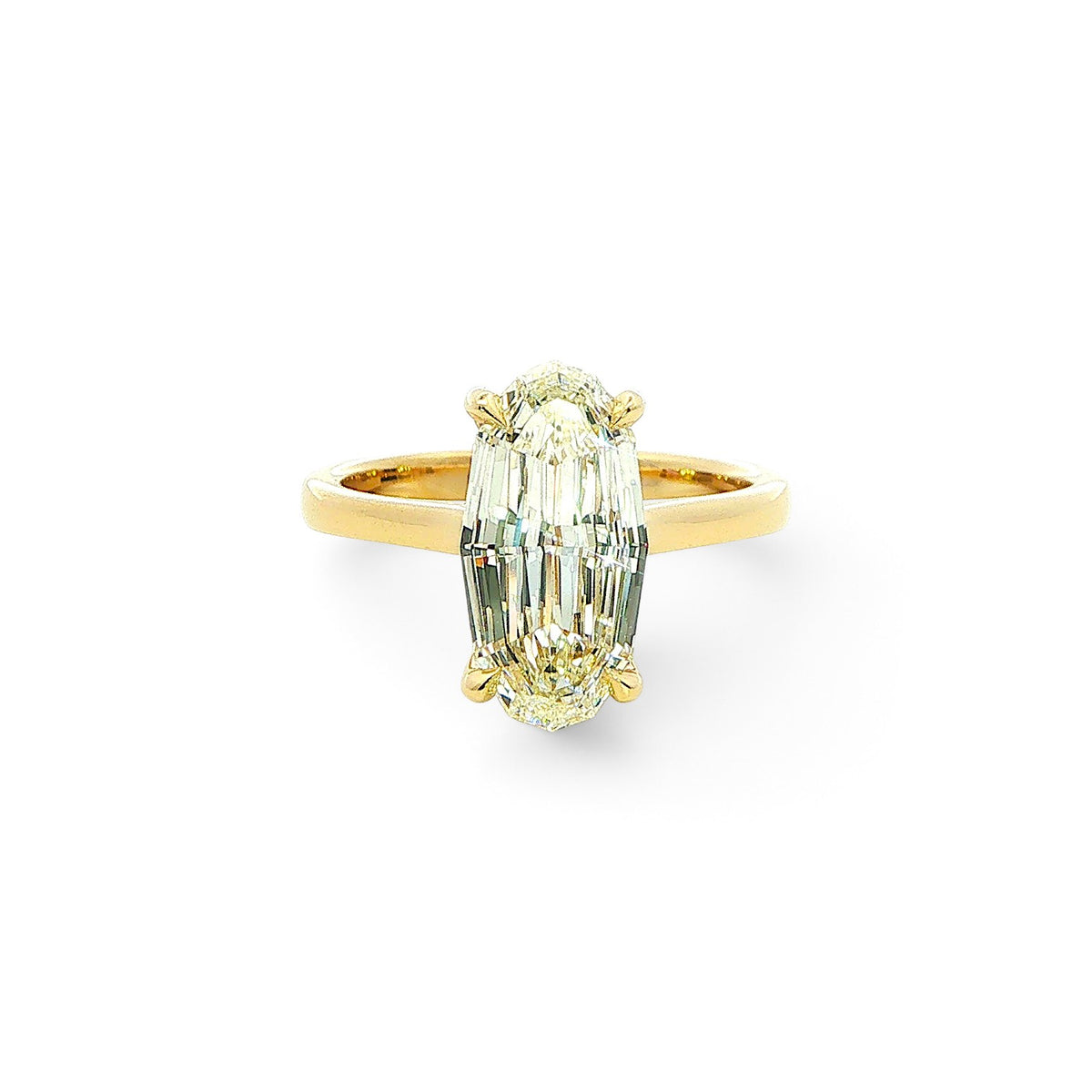 18 Carat Yellow Gold and Diamond Engagement Ring 2,51 Carats J VS1