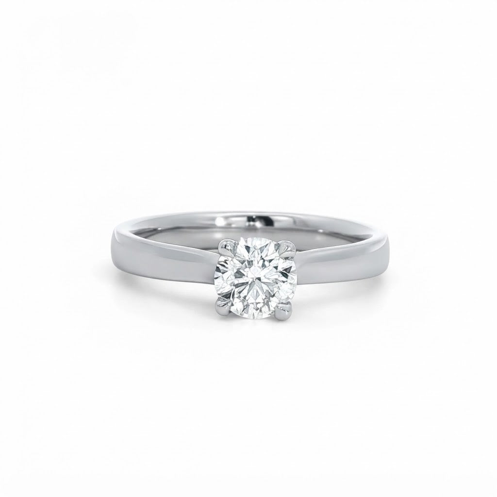 Platinum and Diamond Lillian Style Engagement Ring 0.60 Carats E Colour VVS2