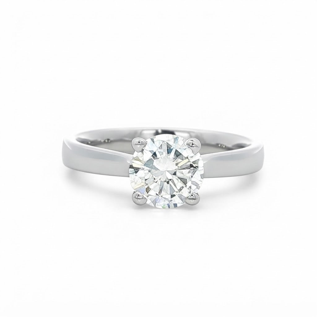 Platinum and Diamond Engagement Ring 1.03 Cts GVS1