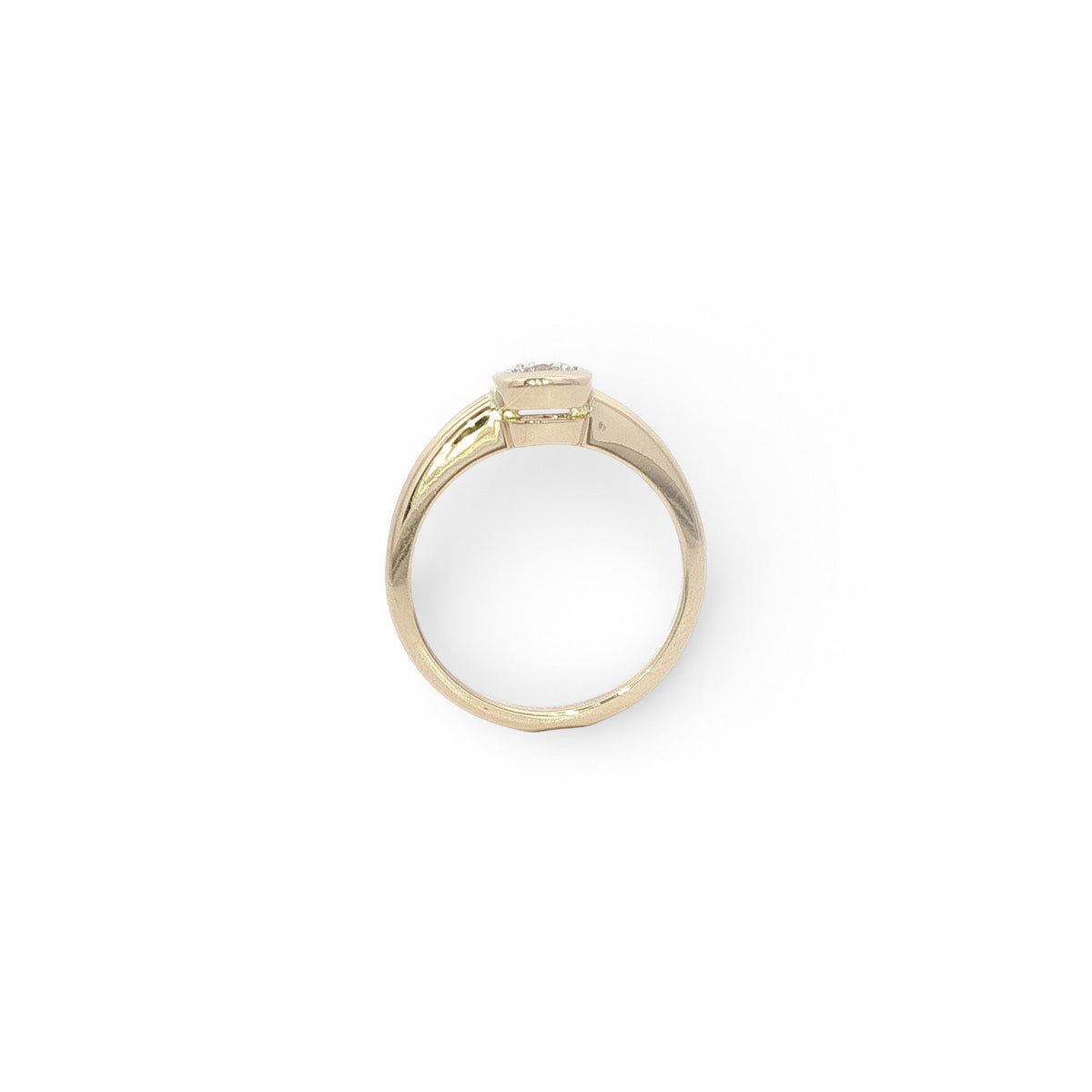 18 Carat Yellow Gold 0.51 Carat GVS1 Rub Over Engagement Ring