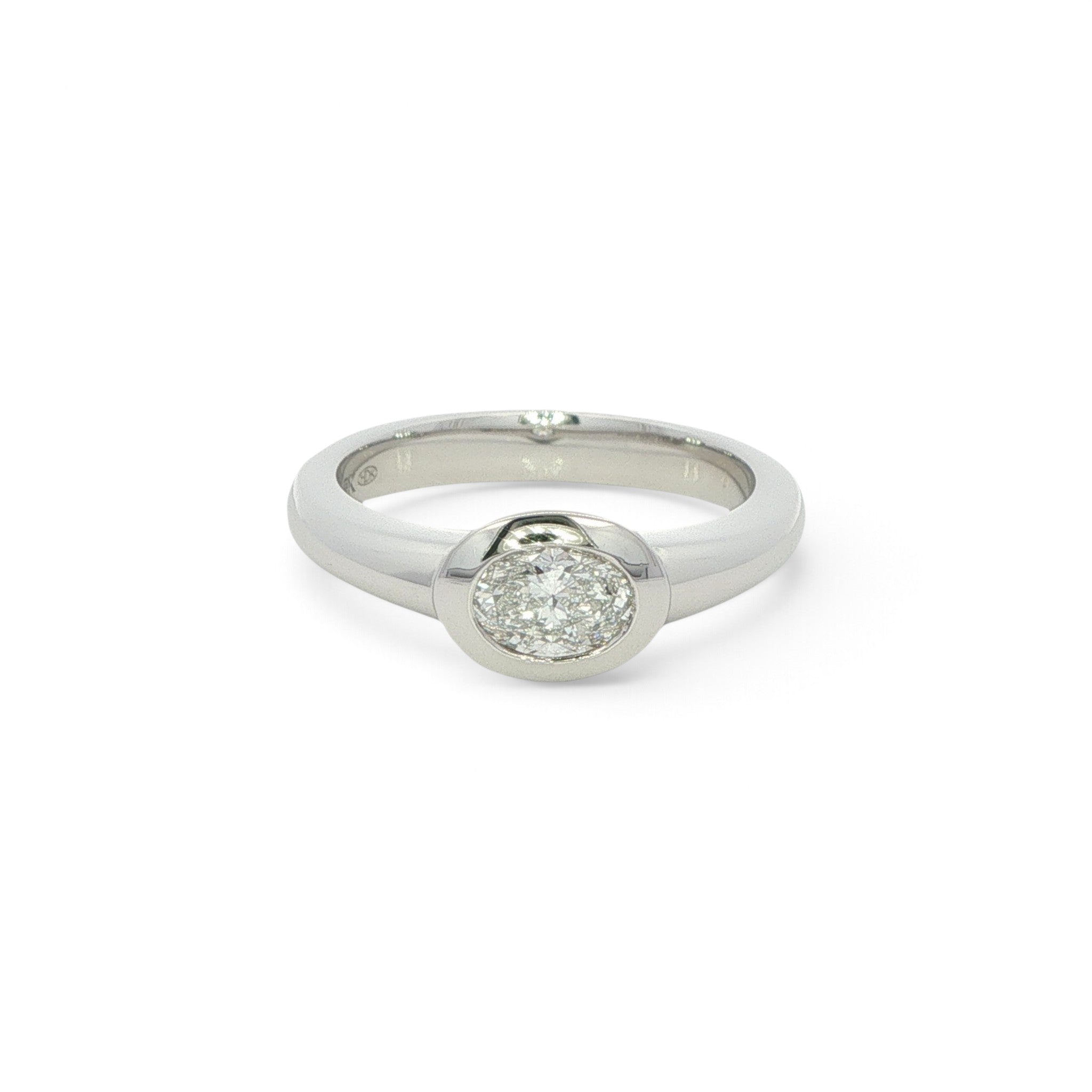Platinum Oval Diamond Engagement Ring 0.51 GVs1